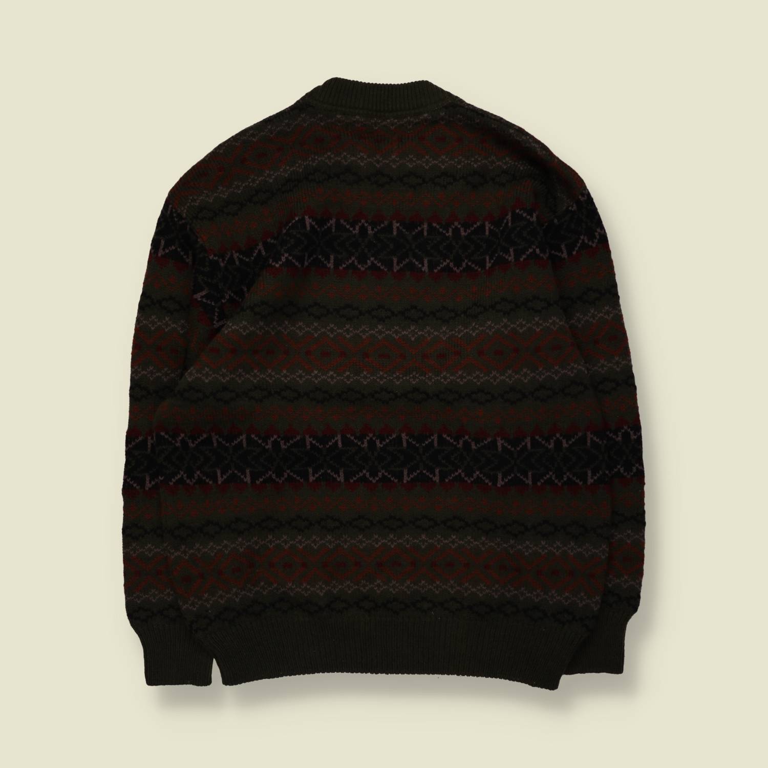 1980s | Malagrida | Fair Isle Jumper | Green Multi - M