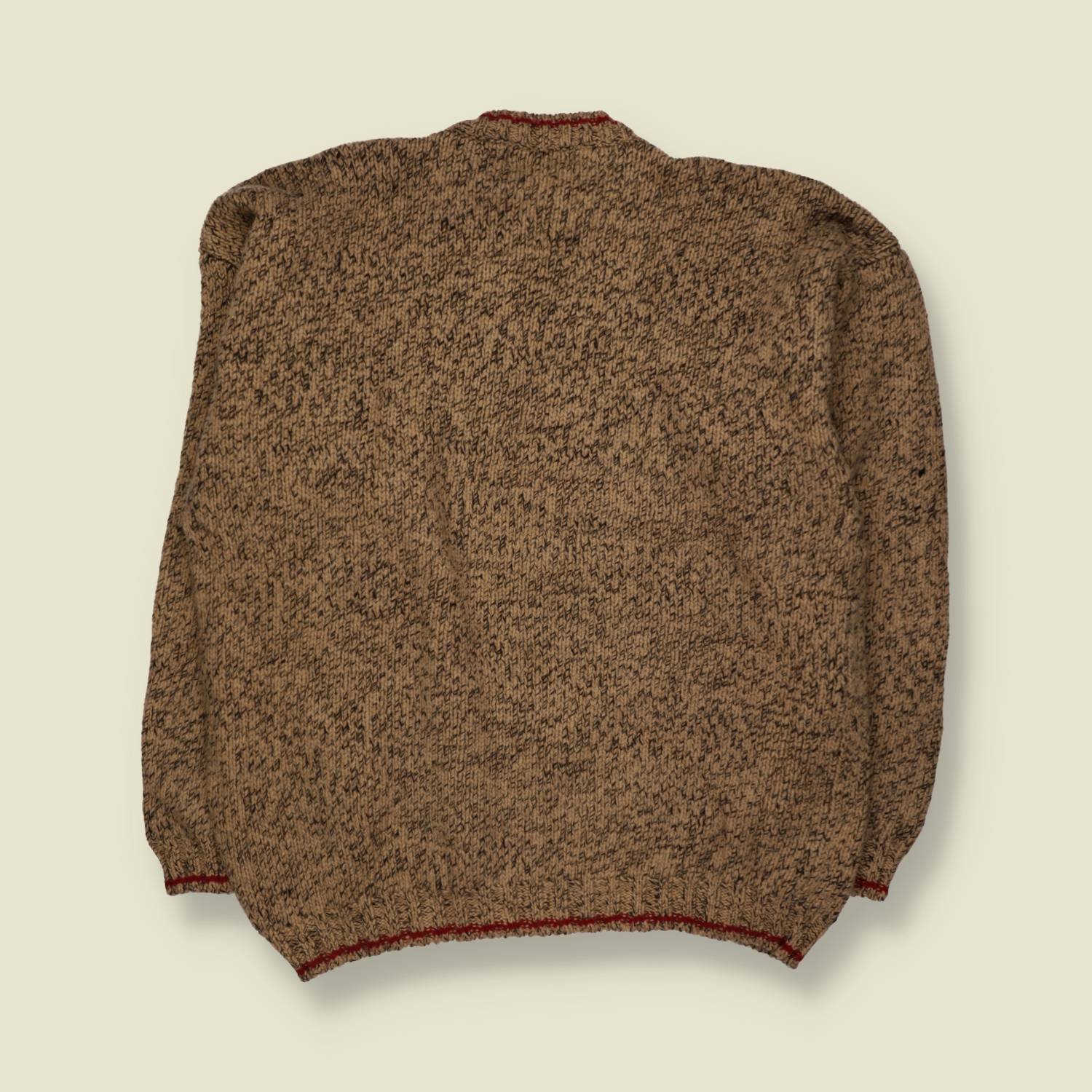 1980s | Eddie Bauer Legends | Marled Wool Crew Neck Jumper | Tan Multi - XL