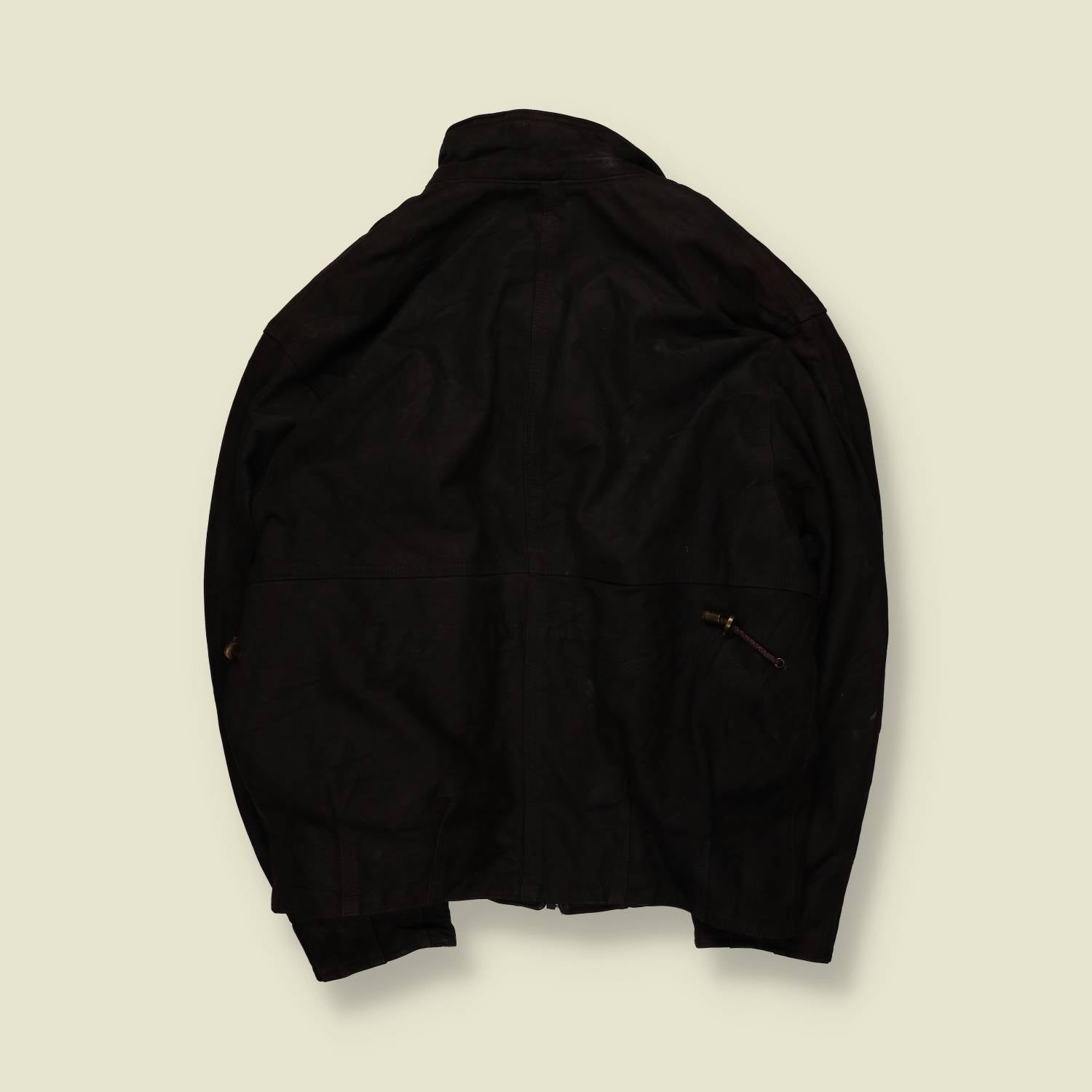 1980s | Bikers | Leather Fireman Clasp Jacket | Black – XXL