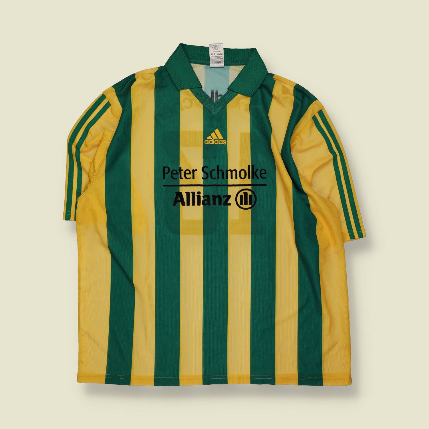 1990s | Adidas | Deadstock Football Shirt | Green & Yellow – XXL