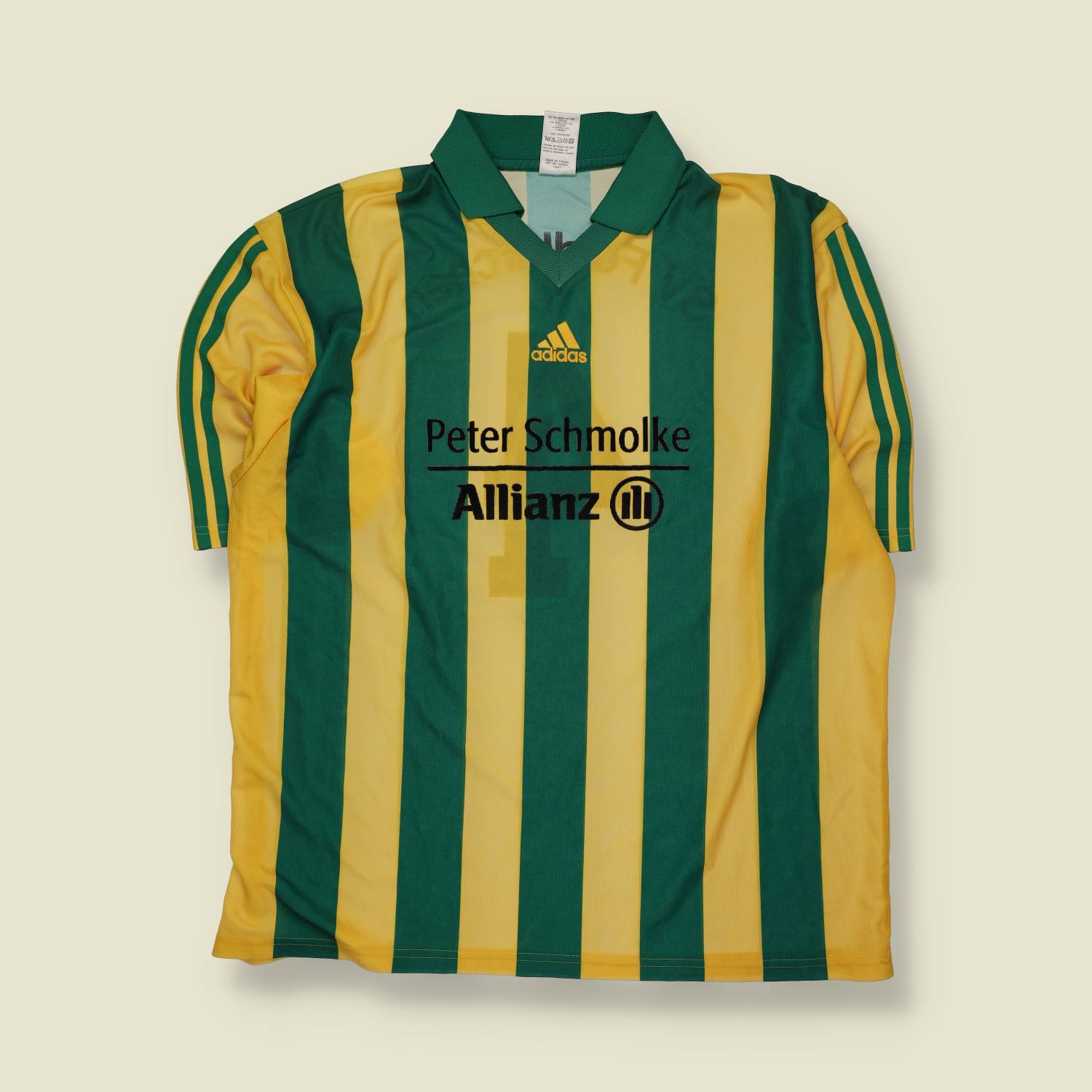 1990s | Adidas | Deadstock Football Shirt | Green & Yellow – XXL