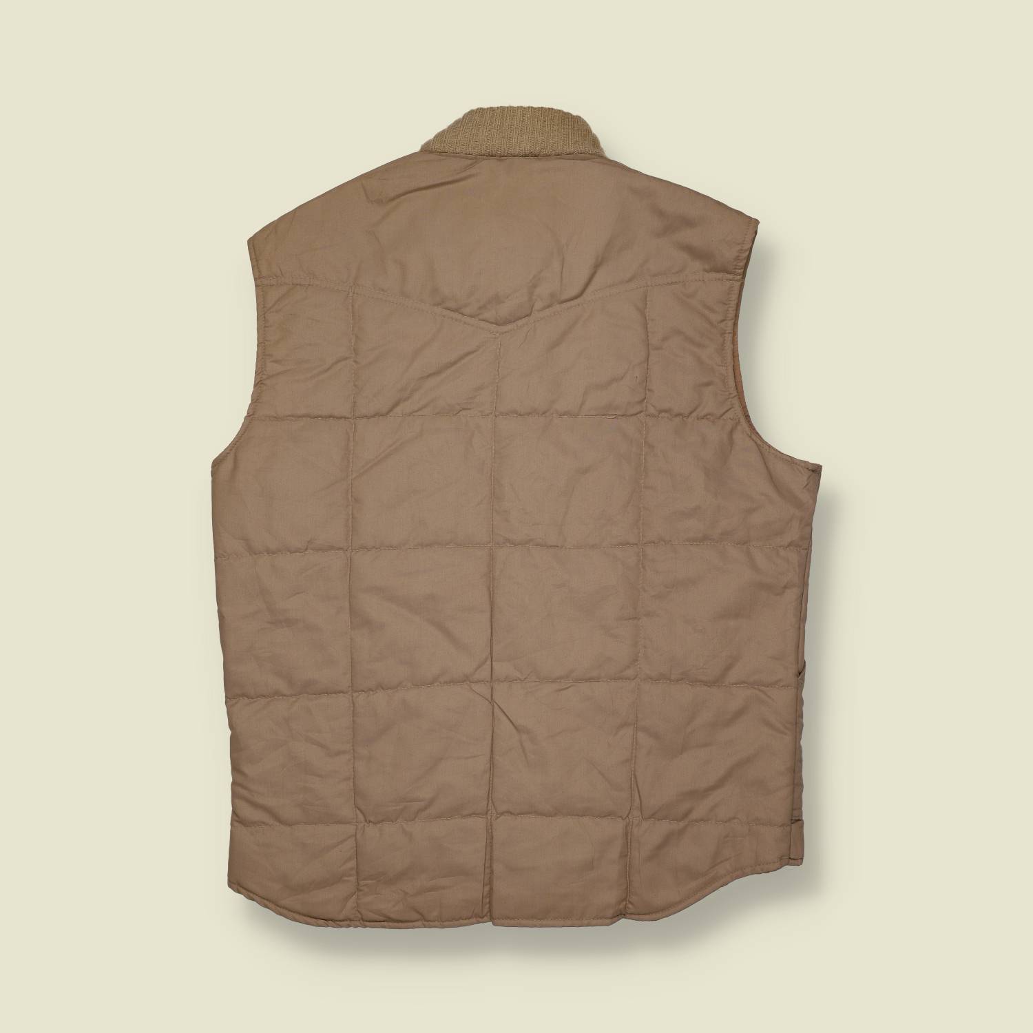 1970s | Sears Western Wear | Quilted Gilet - Tan - M
