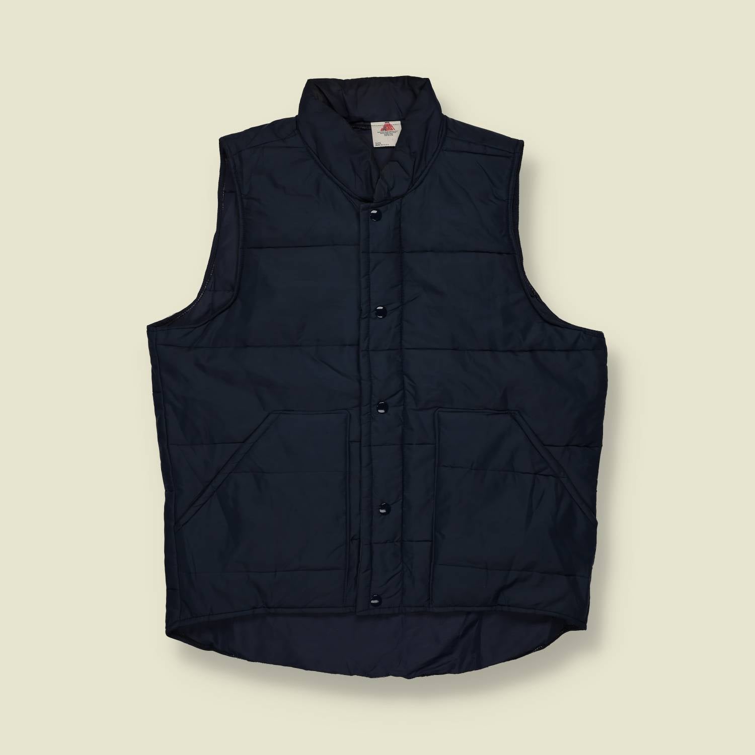 1970s | American Outdoor Brand | Padded Gilet – Navy | Made In USA - XL