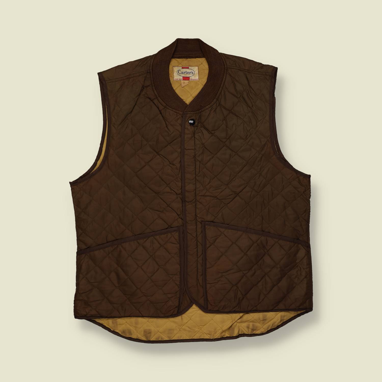 1960s | Carter’s | Utility Quilted Gilet – Brown - L