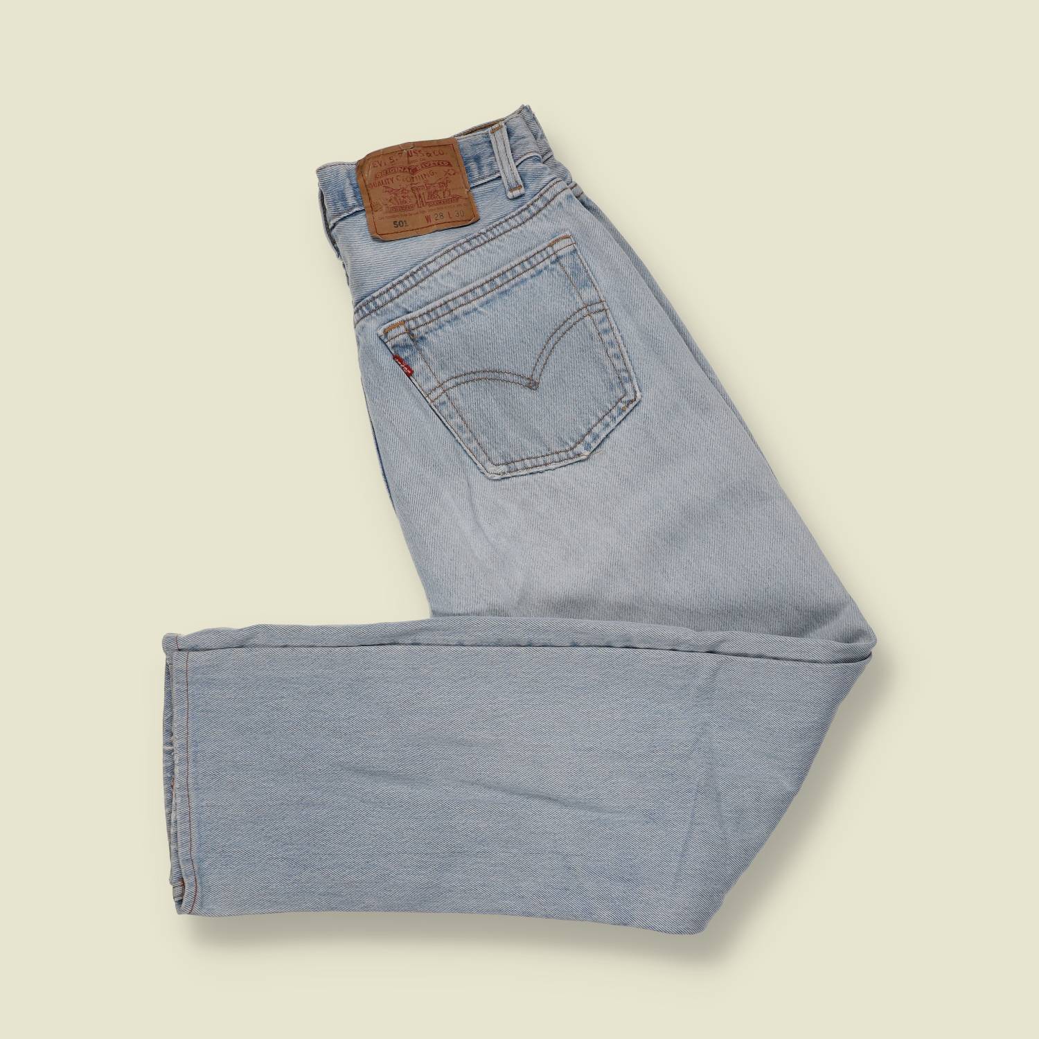 1980s–1990s | Levi’s | 501 Jeans | Pale Blue Wash | Made In USA - w28