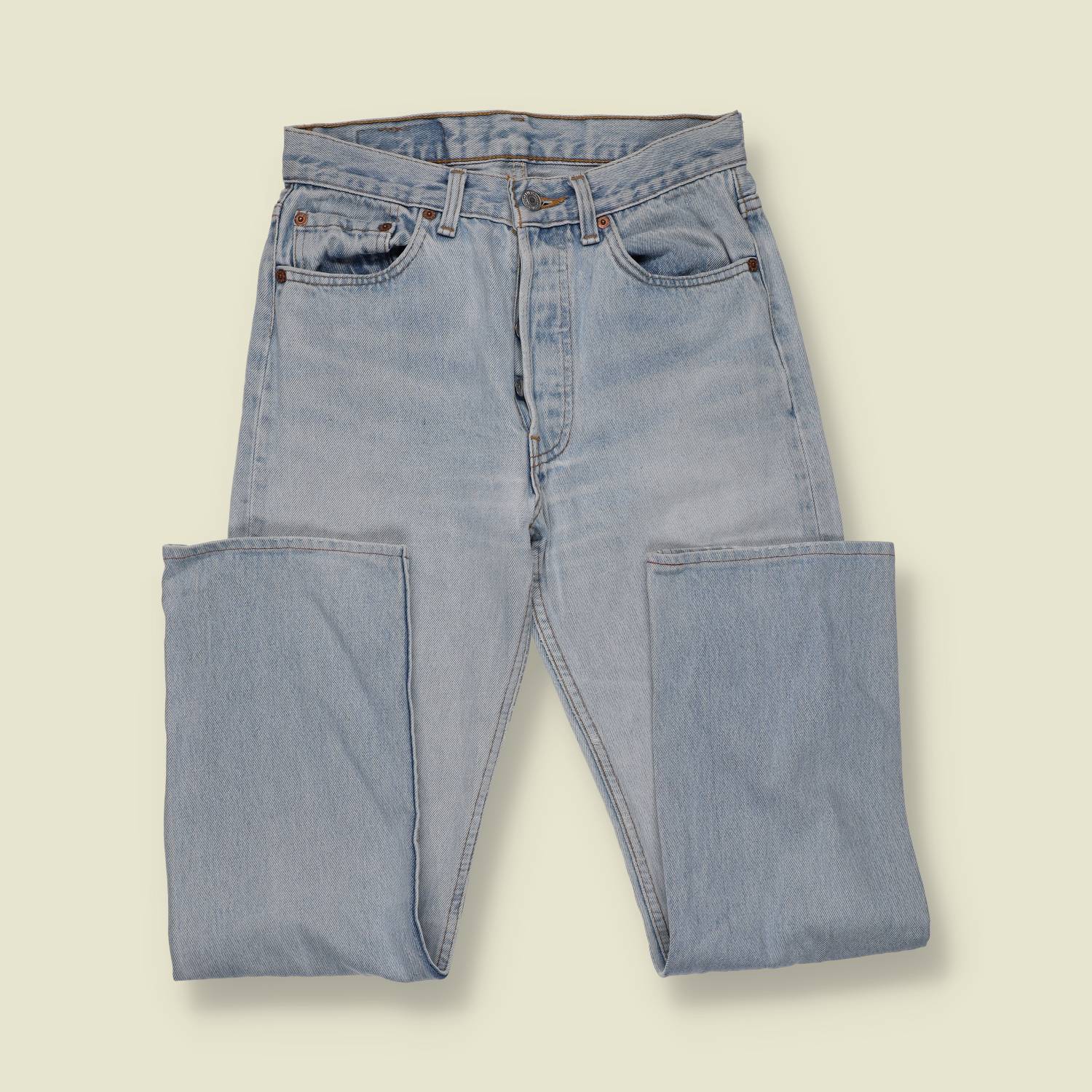 1980s–1990s | Levi’s | 501 Jeans | Pale Blue Wash | Made In USA - w28