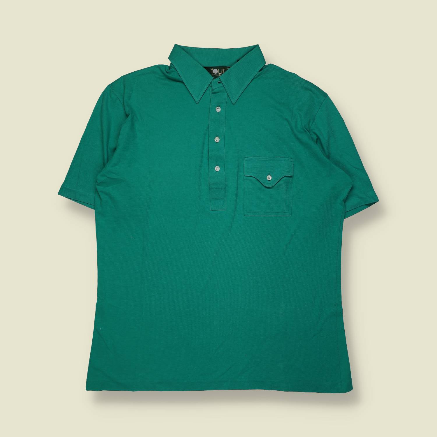 1970s | Tour | Short Sleeve Polo – Green - L