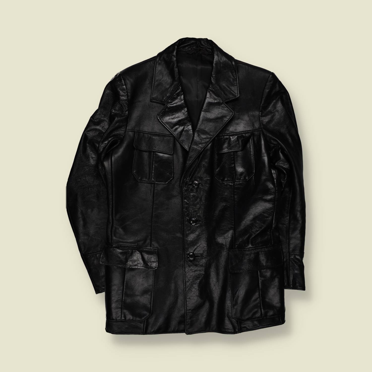1970s | Patent Leather Jacket | Black - S