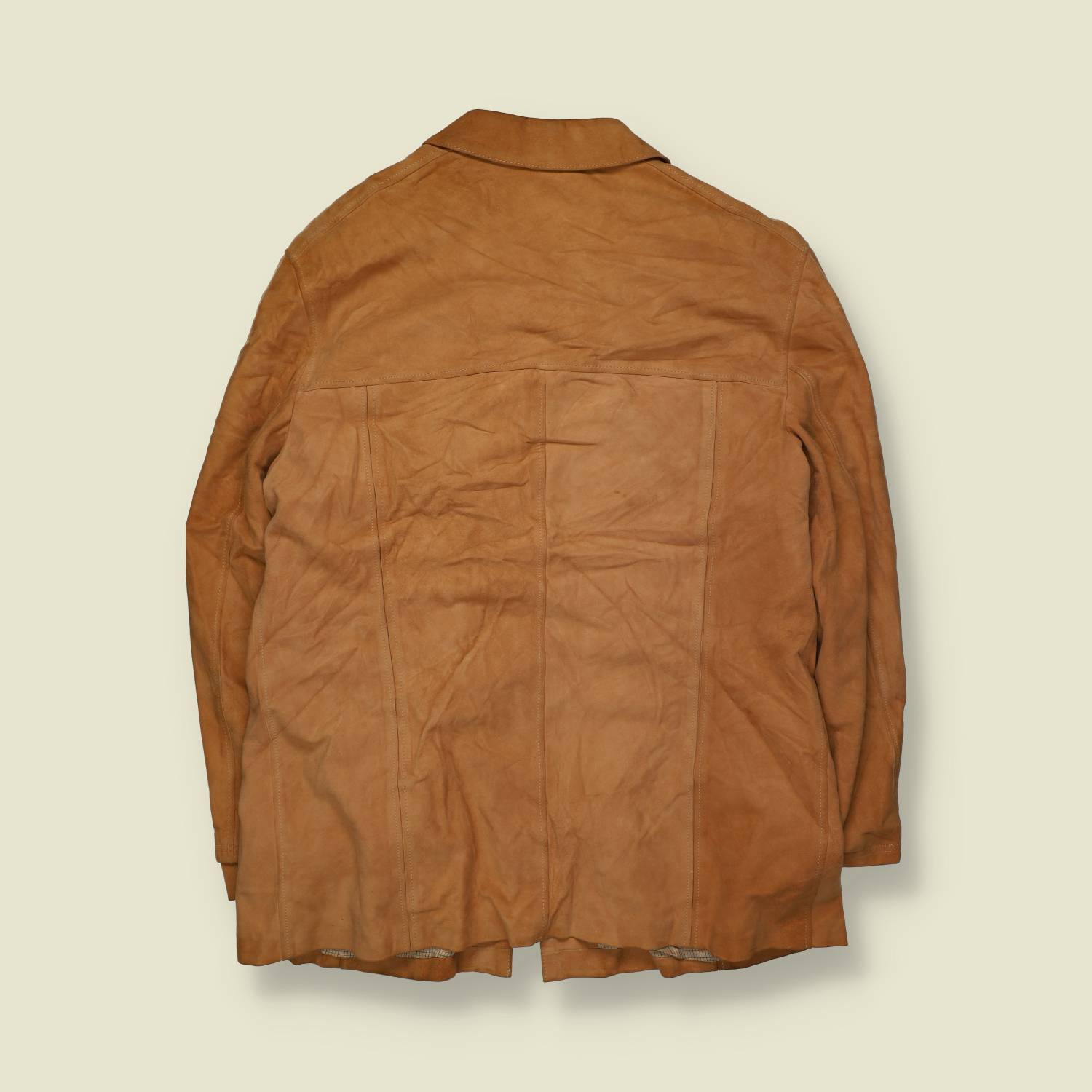 1970s | Leather Shirt Jacket | Tan - M