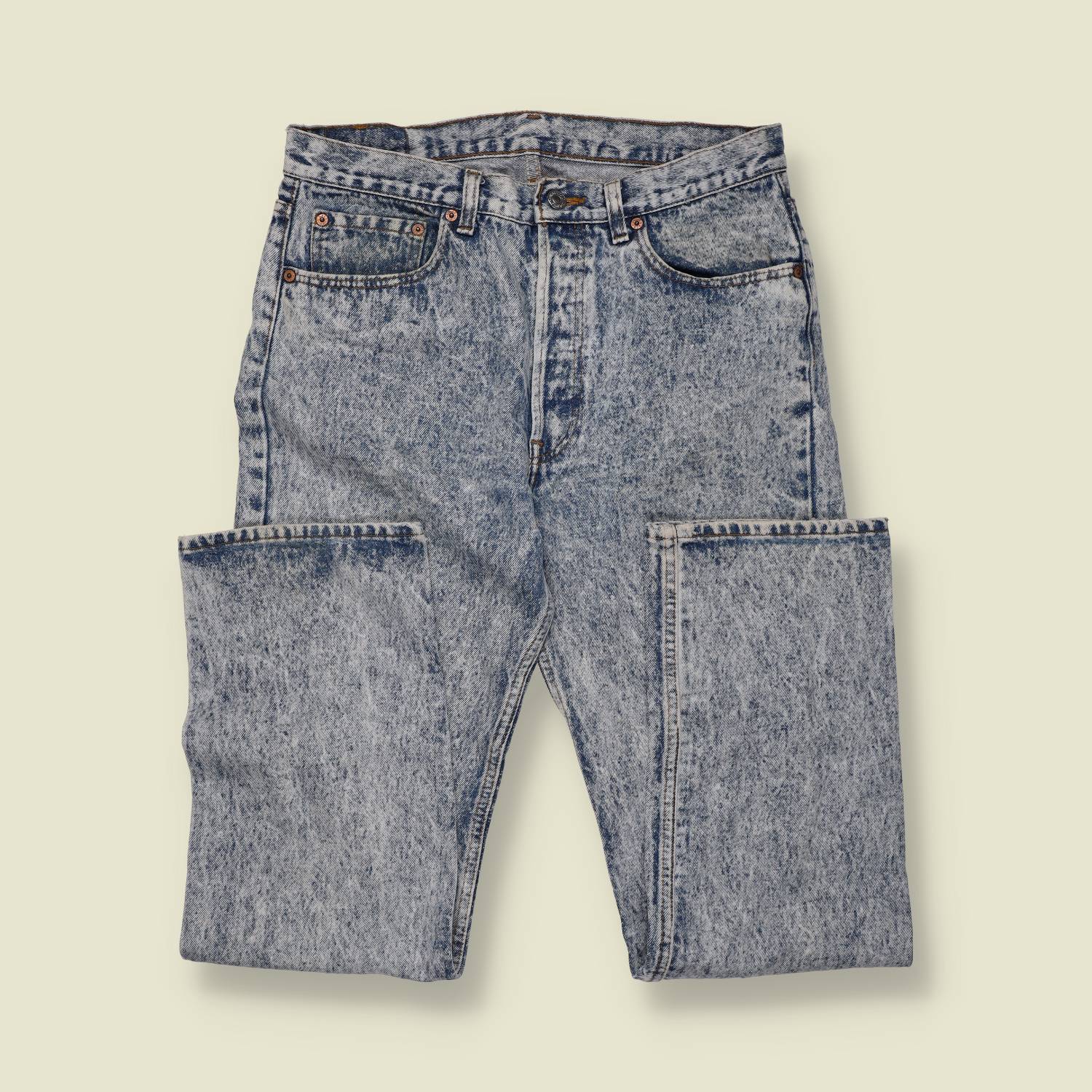 1980s–1990s | Levi’s | 501 Jeans | Acid Wash Blue | Made In USA - w32