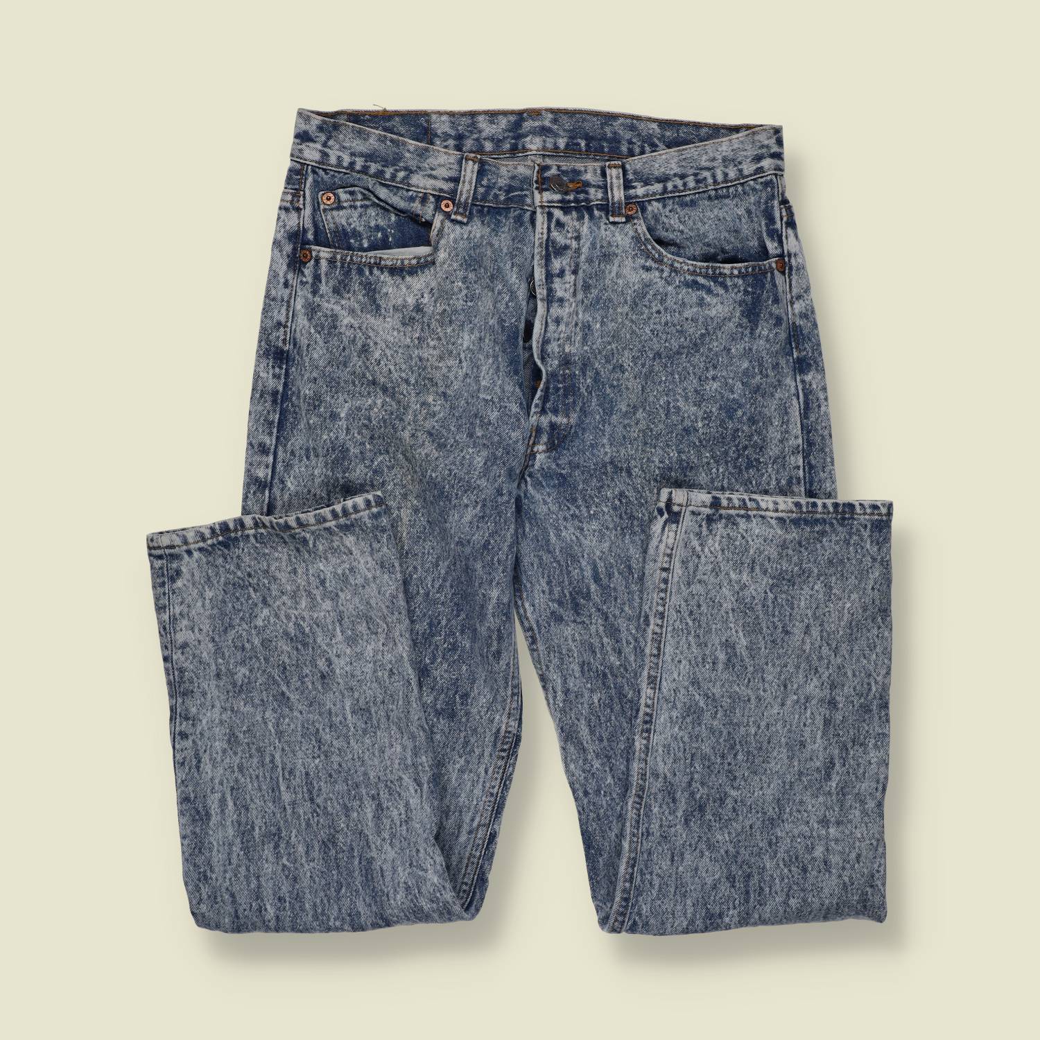 1980s–1990s | Levi’s | 501 Jeans | Dark Acid Wash | Made In USA - w32