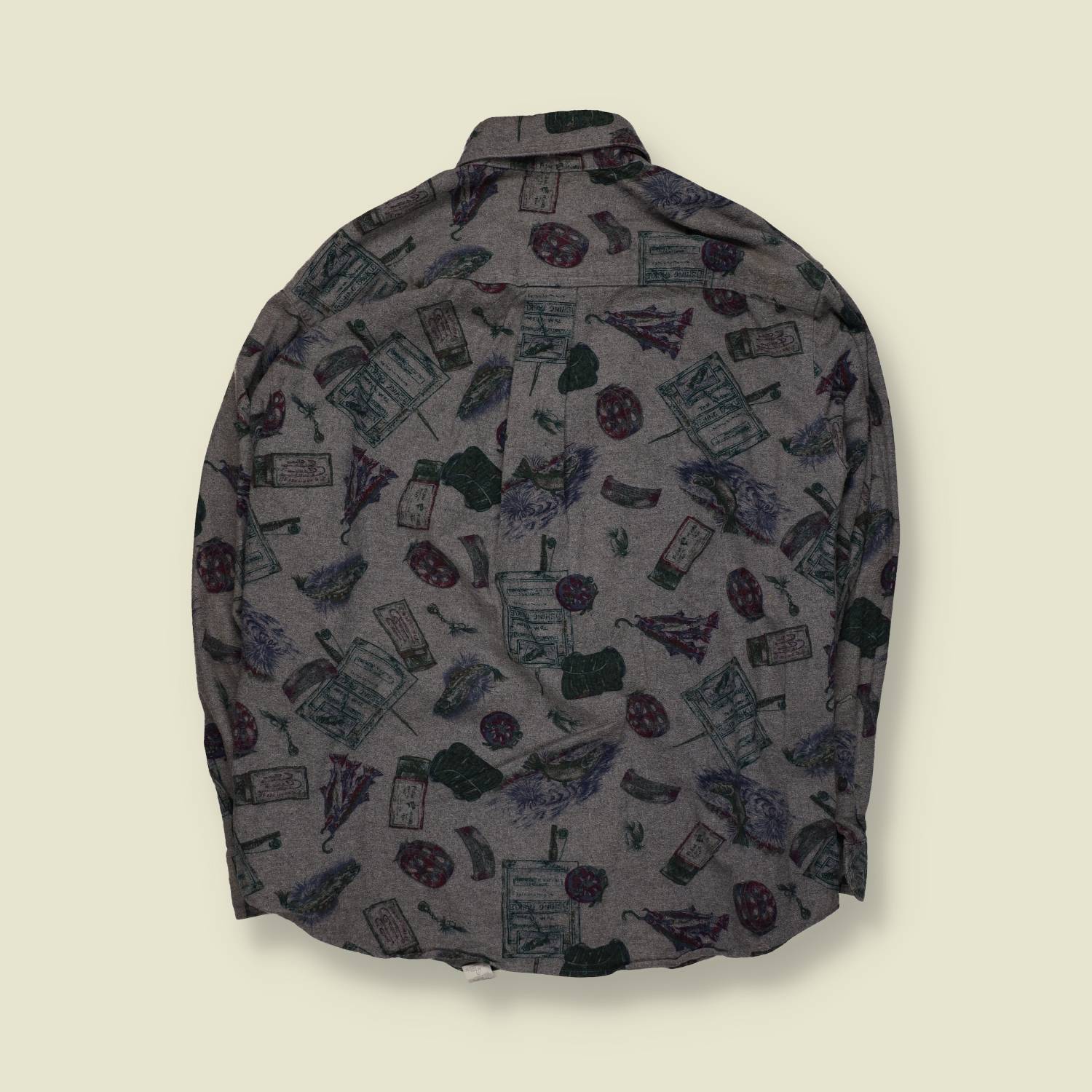 1990s | Woolrich | All-Over Print Shirt | Grey - XXL