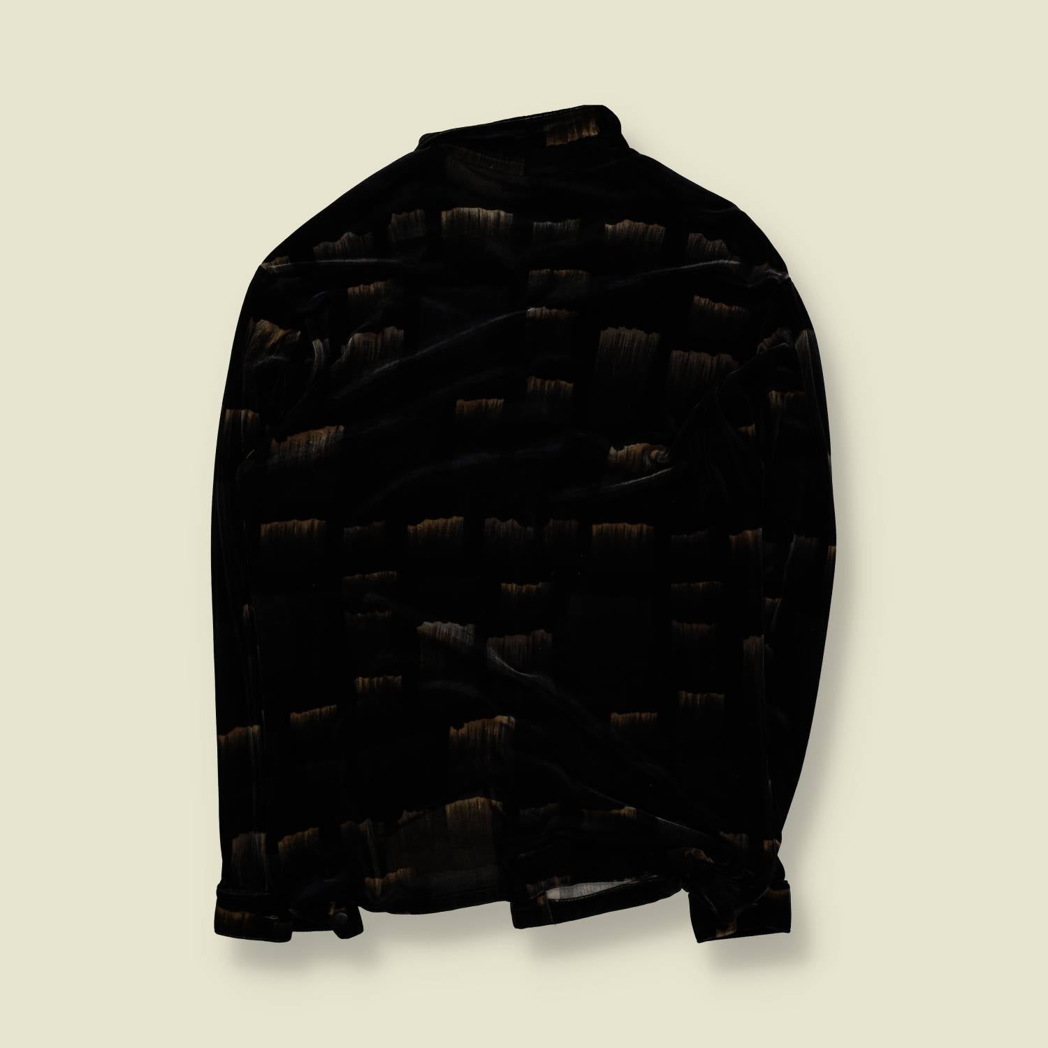 1990s | Matlos | Velvet Style Shirt | Black - L