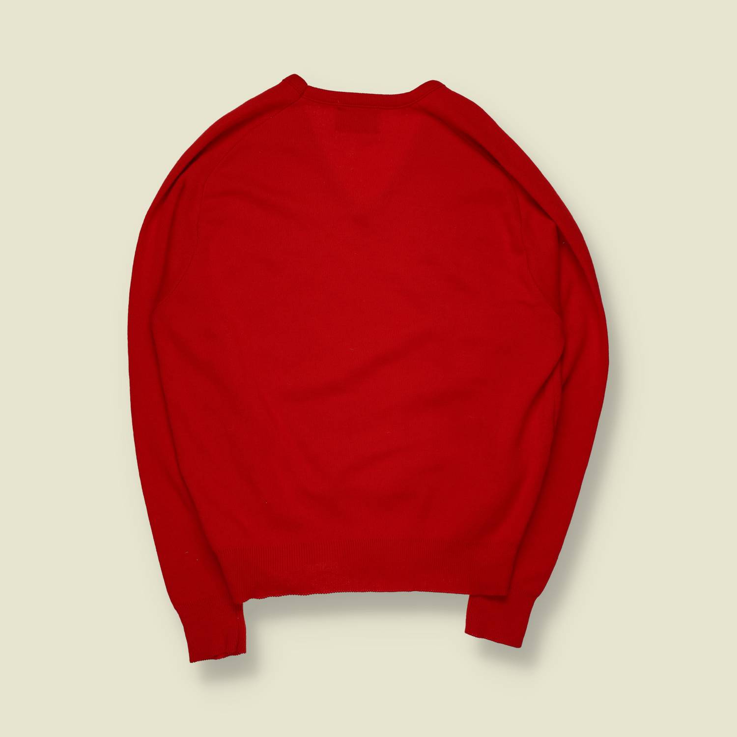 1970s | Pine State | V-Neck Knit | Red | Made In USA – L