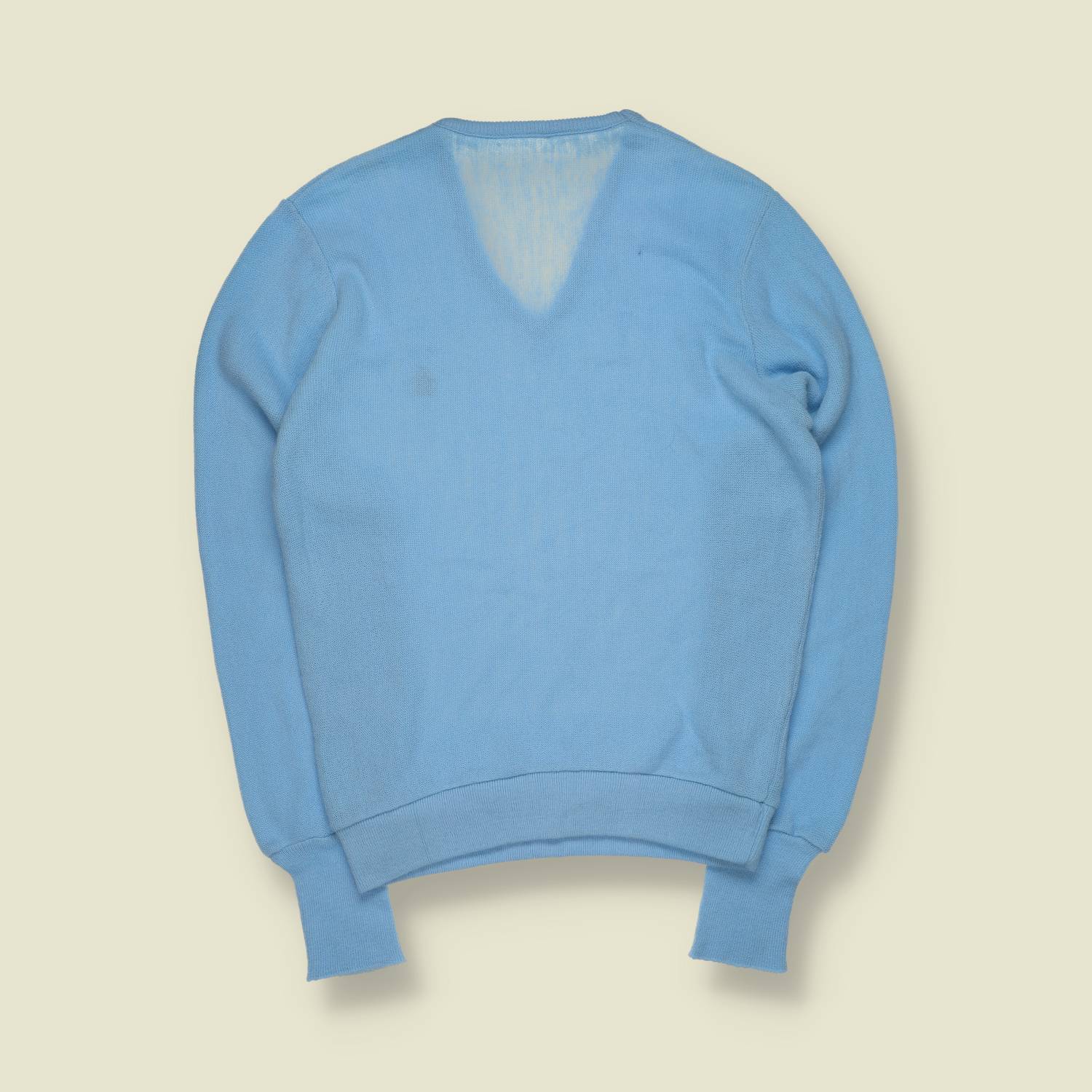 1970s | Penguin | V-Neck Knit | Sky Blue – XS