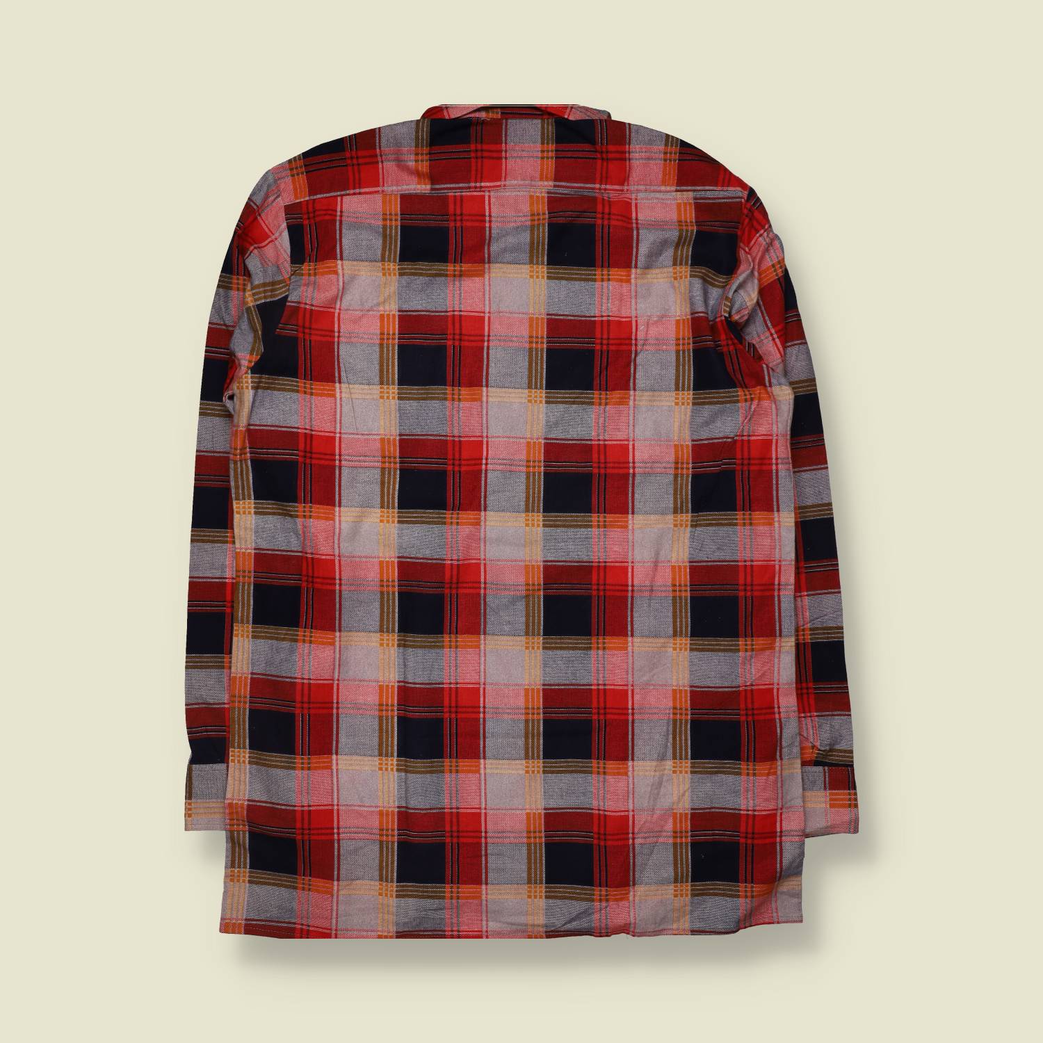 1970s | Flannel Shirt | Red And Blue - XL