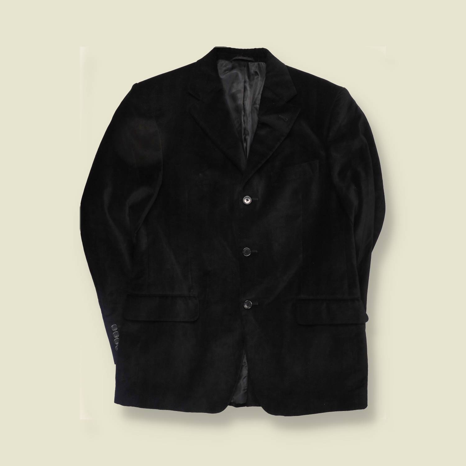 1990s | Velvet Blazer | Black - M