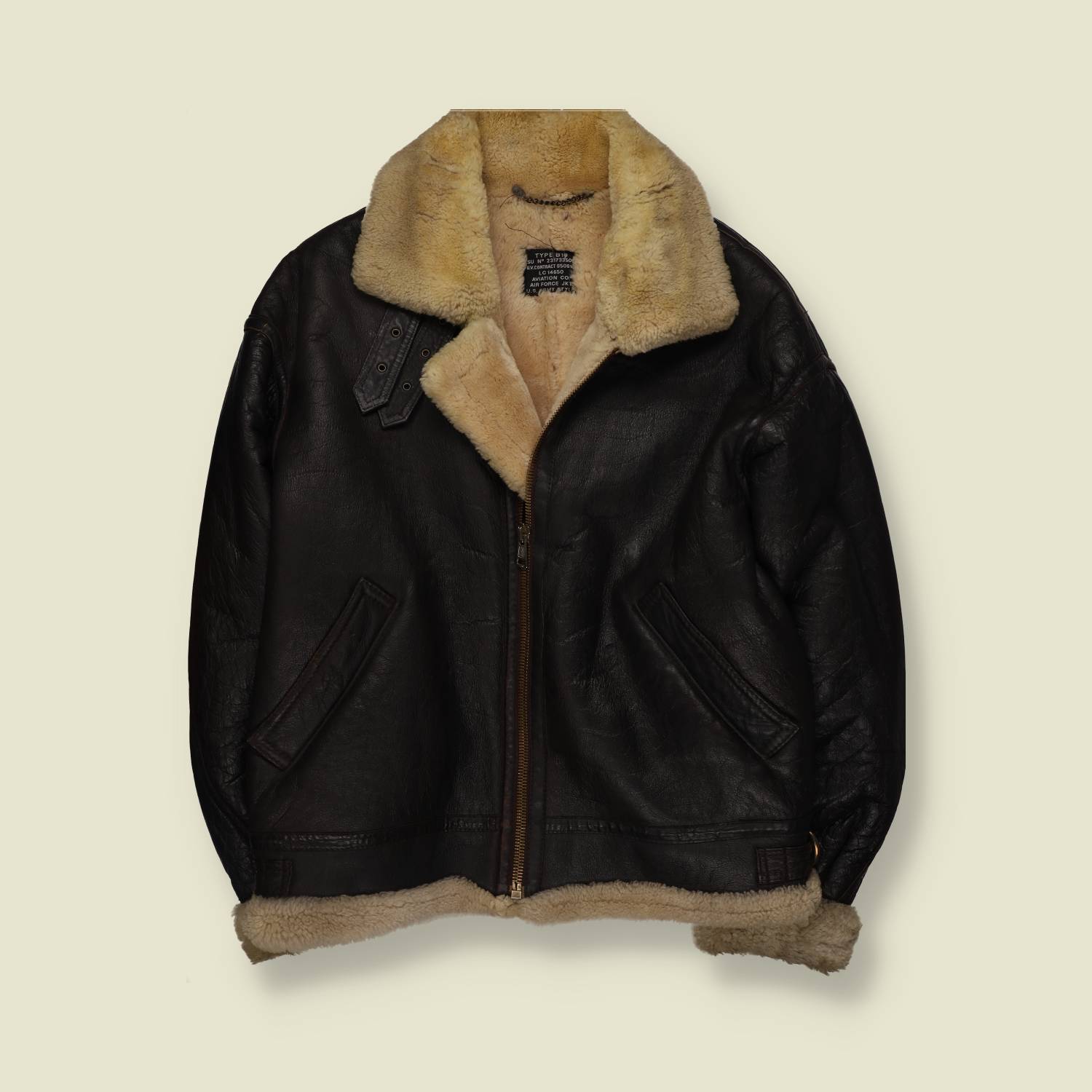 1980s | B-3 Style Shearling Jacket | Brown - XXL