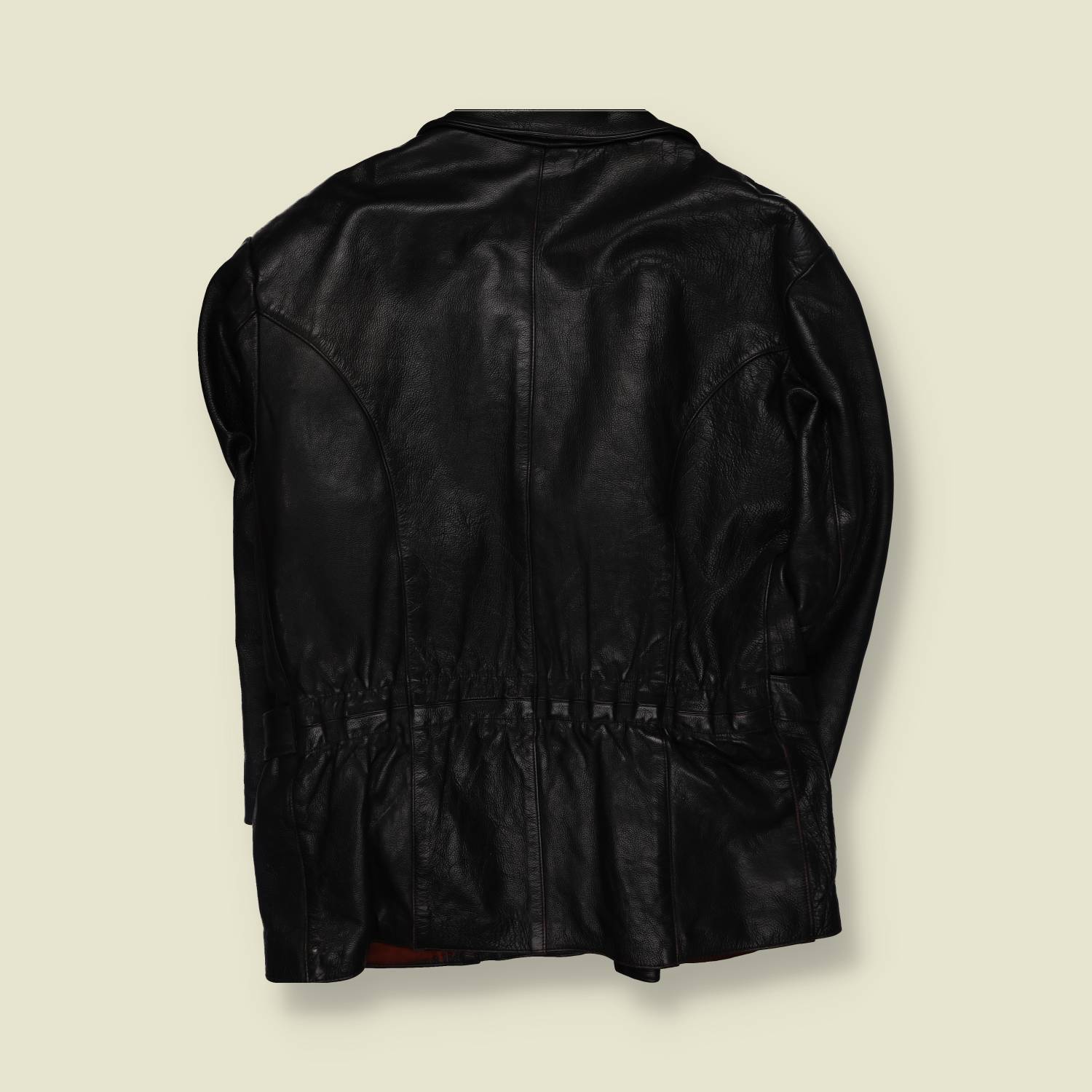 1980s | Felco | Heavy Leather Belted Biker Jacket | Black - XXL