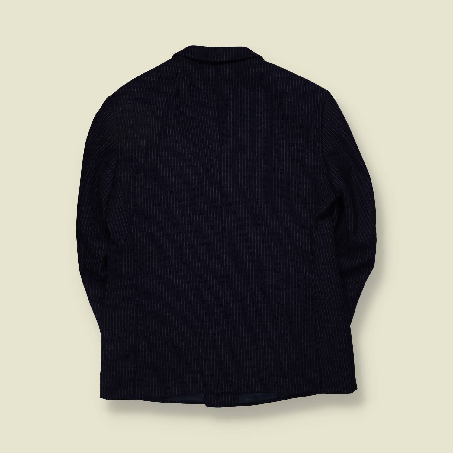 1970s | Double Breasted Pinstripe Blazer | Dark Blue - M