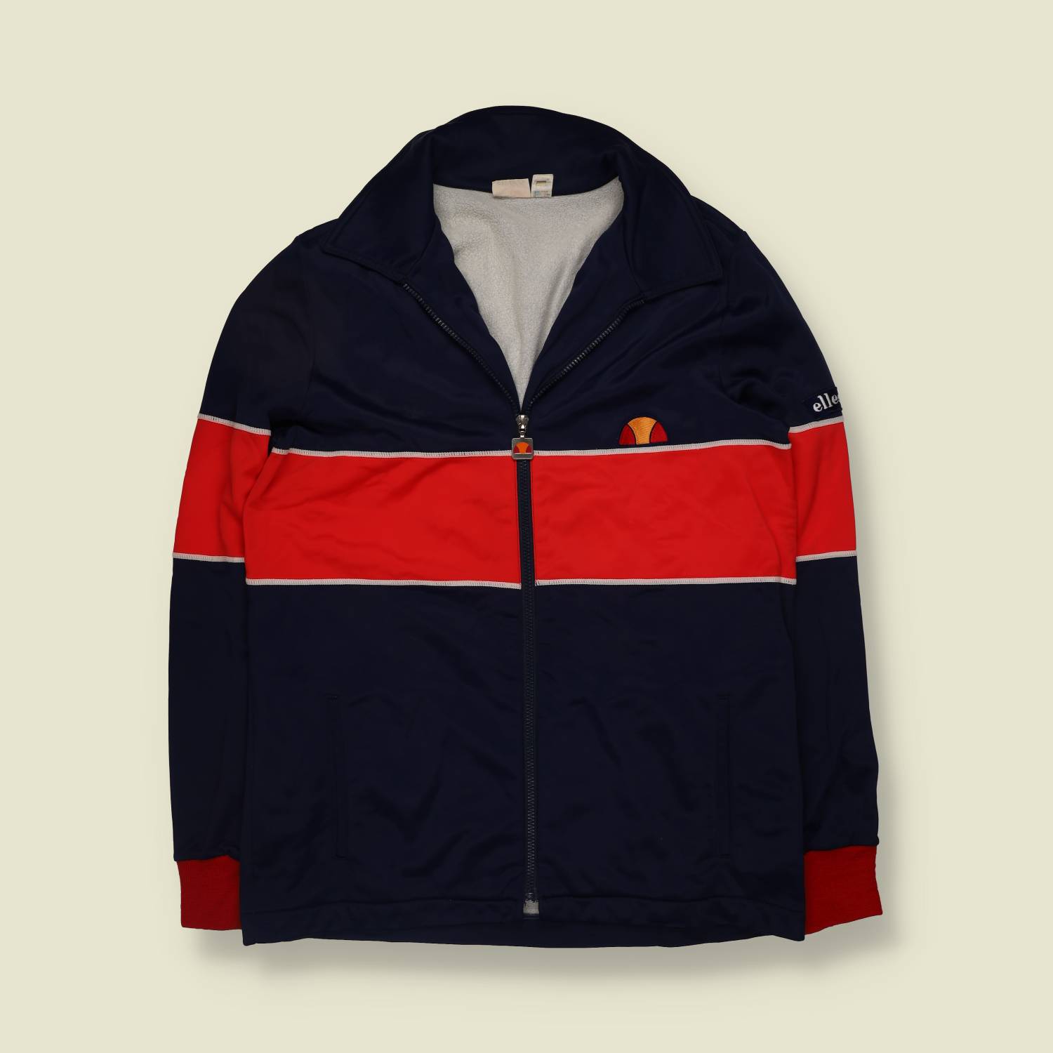 1970s | Ellesse | Made in Italy | Track Jacket | Navy Red And White - XXS