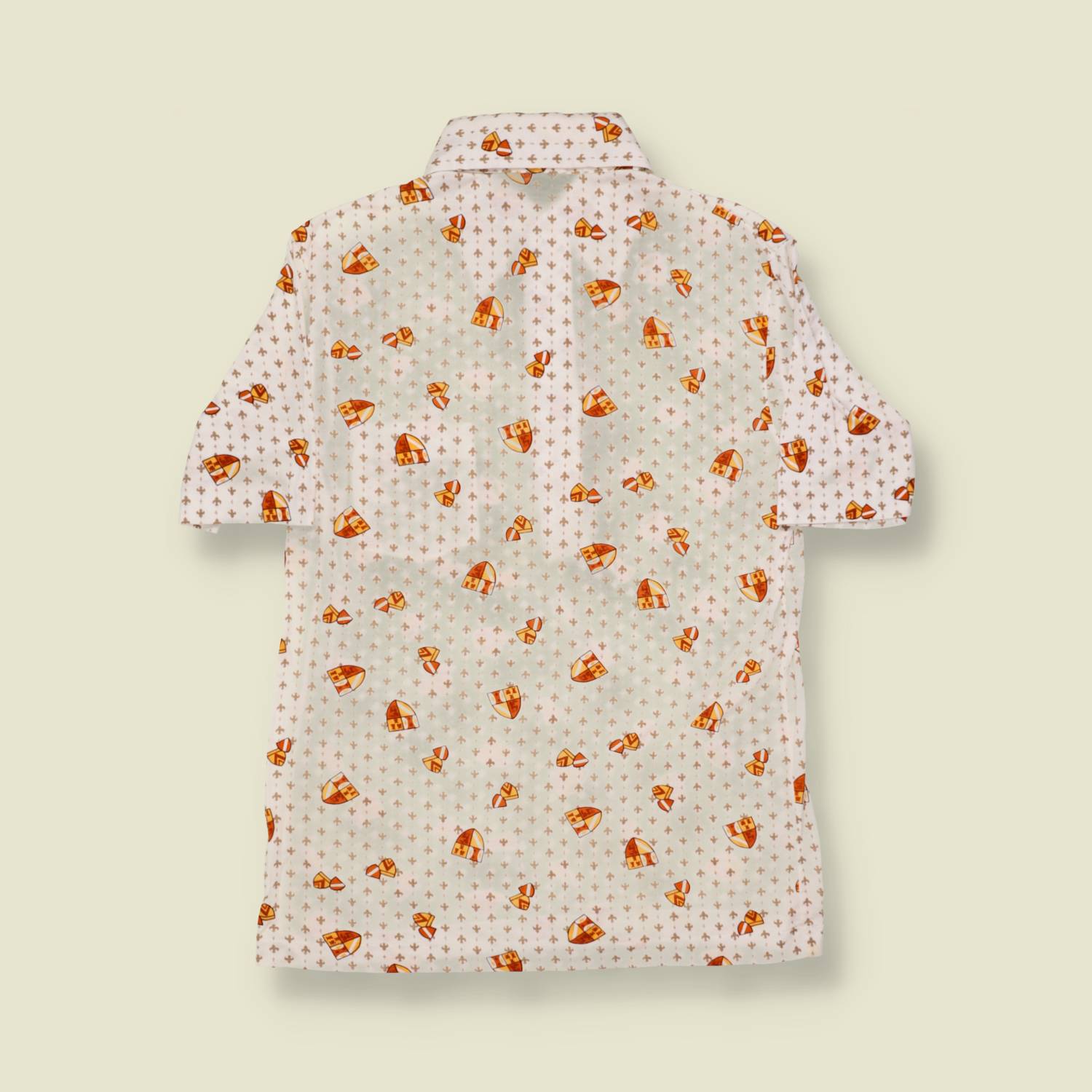 1970s Shield Print Polo Shirt - XS