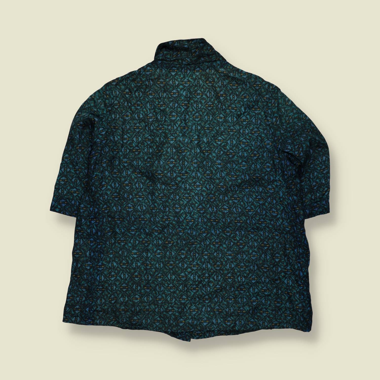 1950s | Silk Blouse | Green & Blue - 14