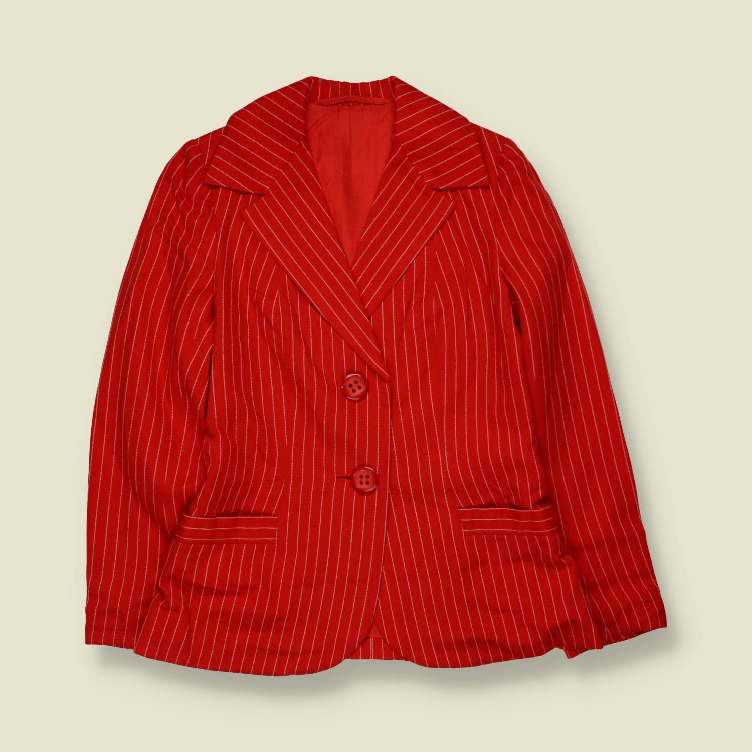 1970s | Wool Blend Jacket | Red Pinstripe - 6