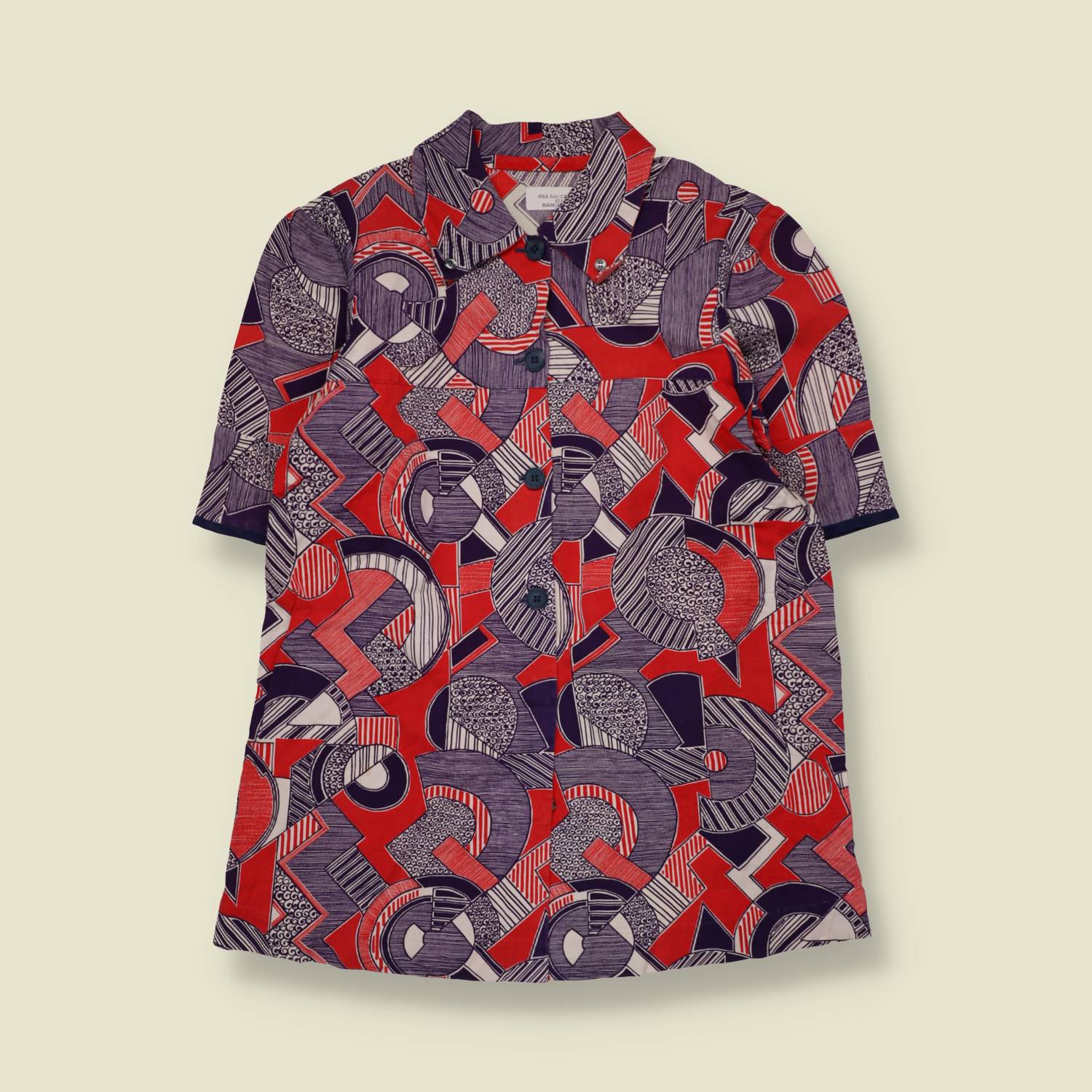1960s | Longline Blouse | Red & Purple - 12