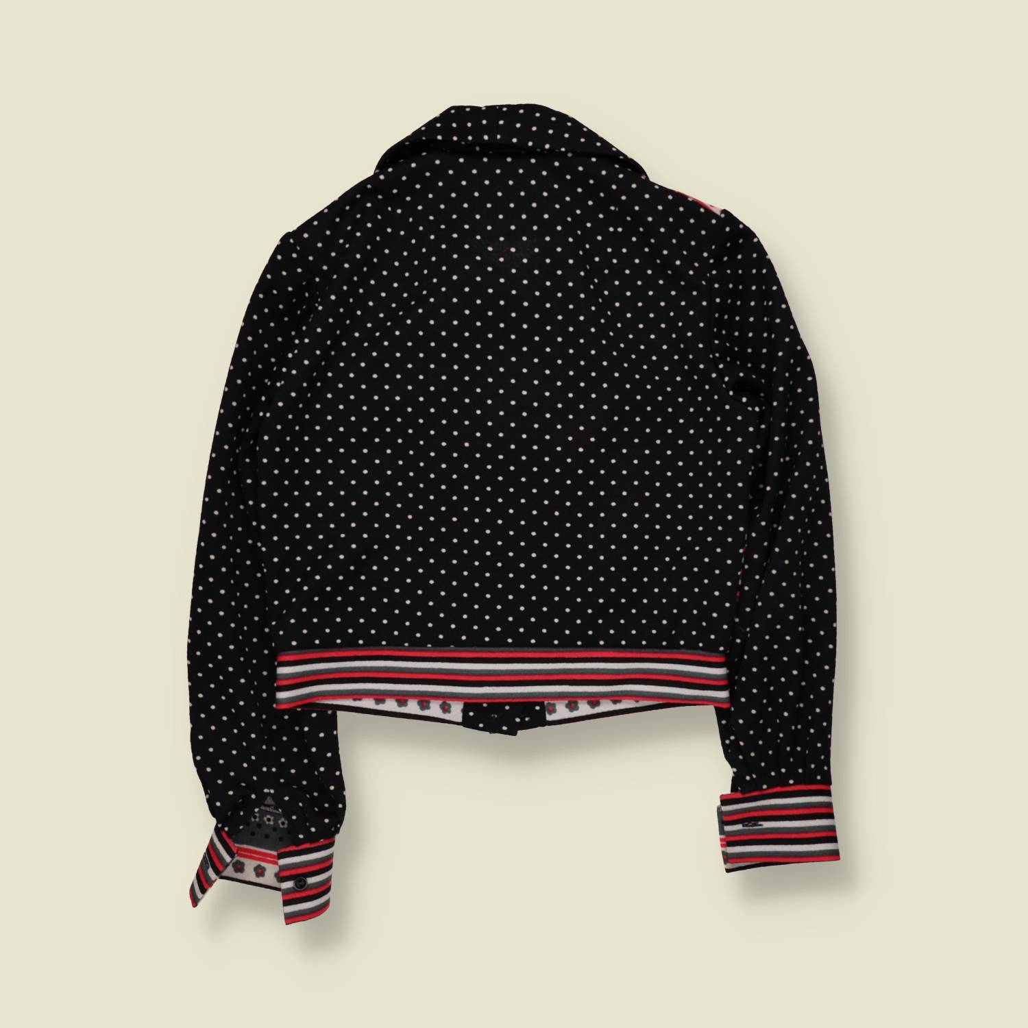 1960s | Poly Blouse | Black & Red - 10