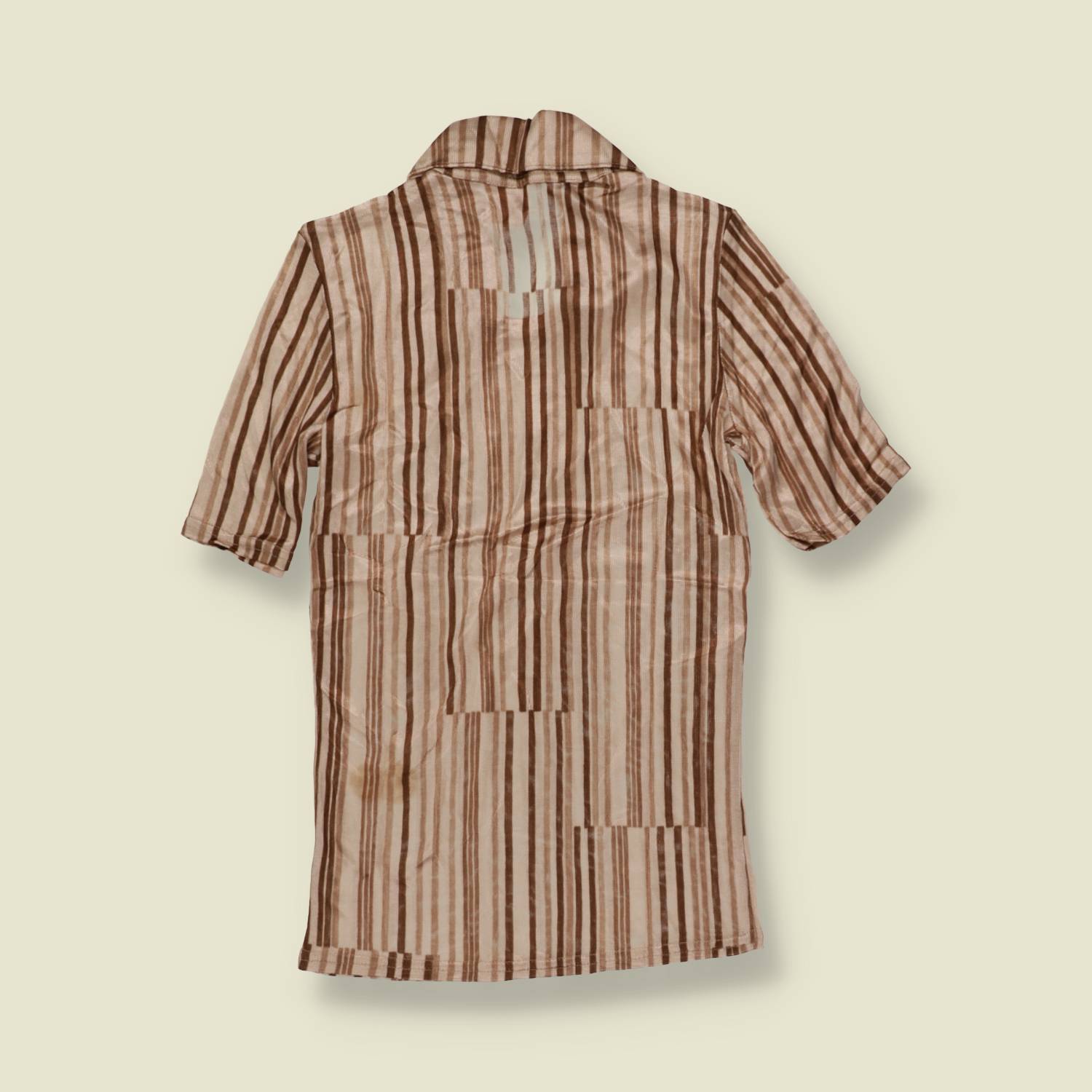 1970s | TGL | Deadstock Blouse | Brown Stripe - 0