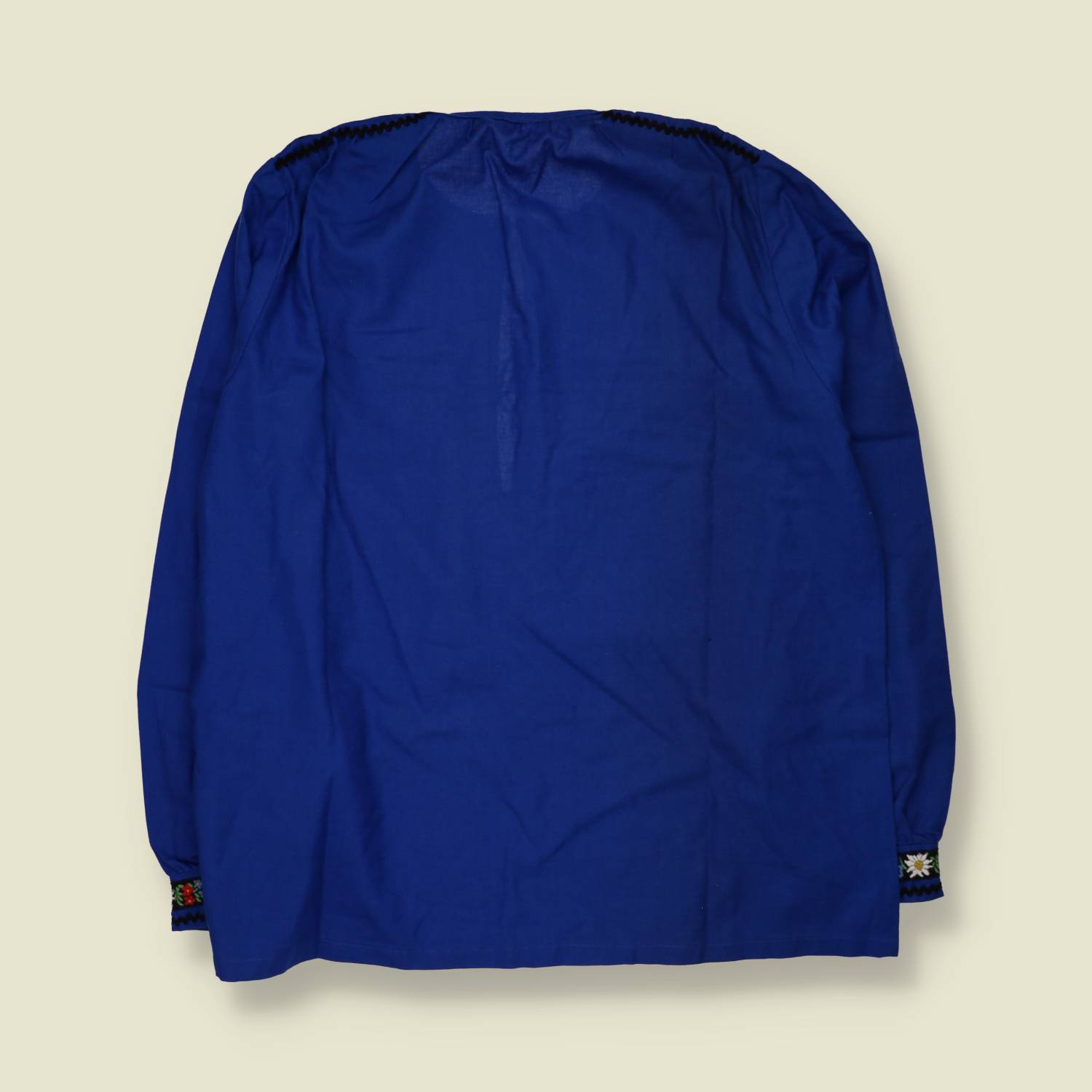 1970s | Folk Blouse | Blue - One size