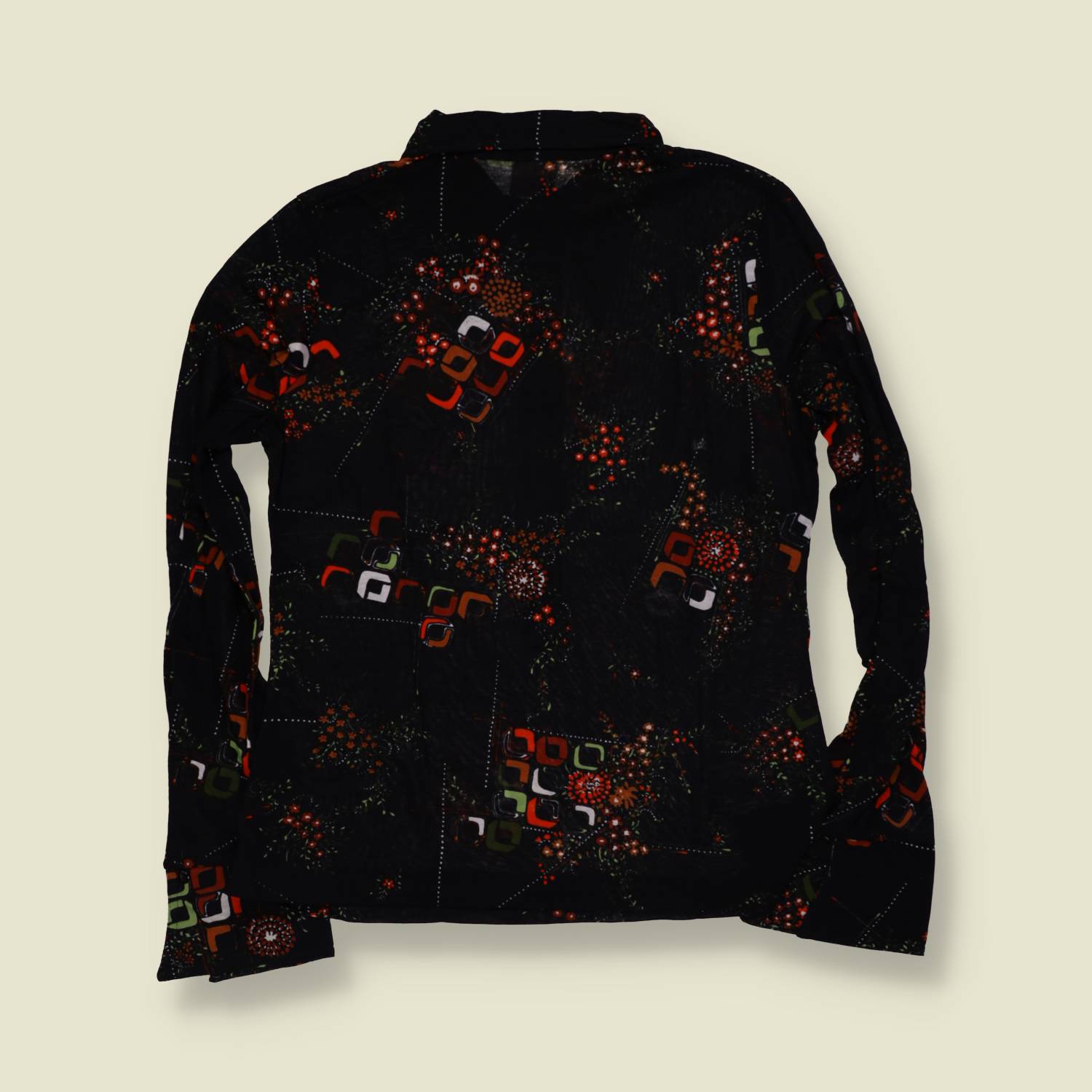 1970s | TGL | Deadstock Blouse | Black & Multi - 10