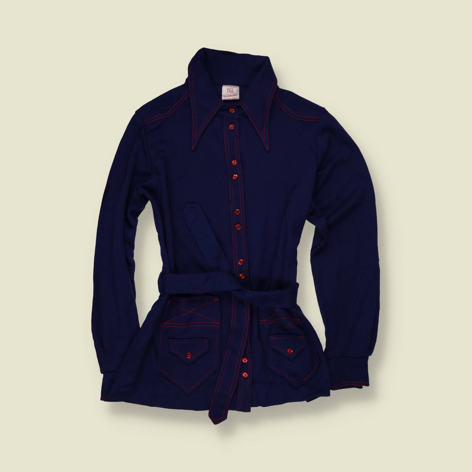 1970s | TGL | Deadstock Overshirt | Navy - 10
