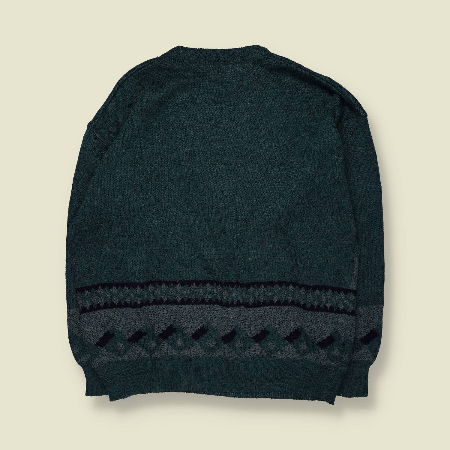 1980s | Novelty Alpine Knit | Green - 3XL