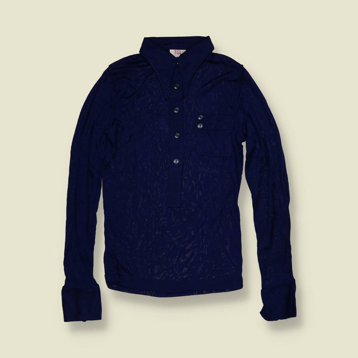 1970s | TGL | Deadstock Blouse | Navy - 4