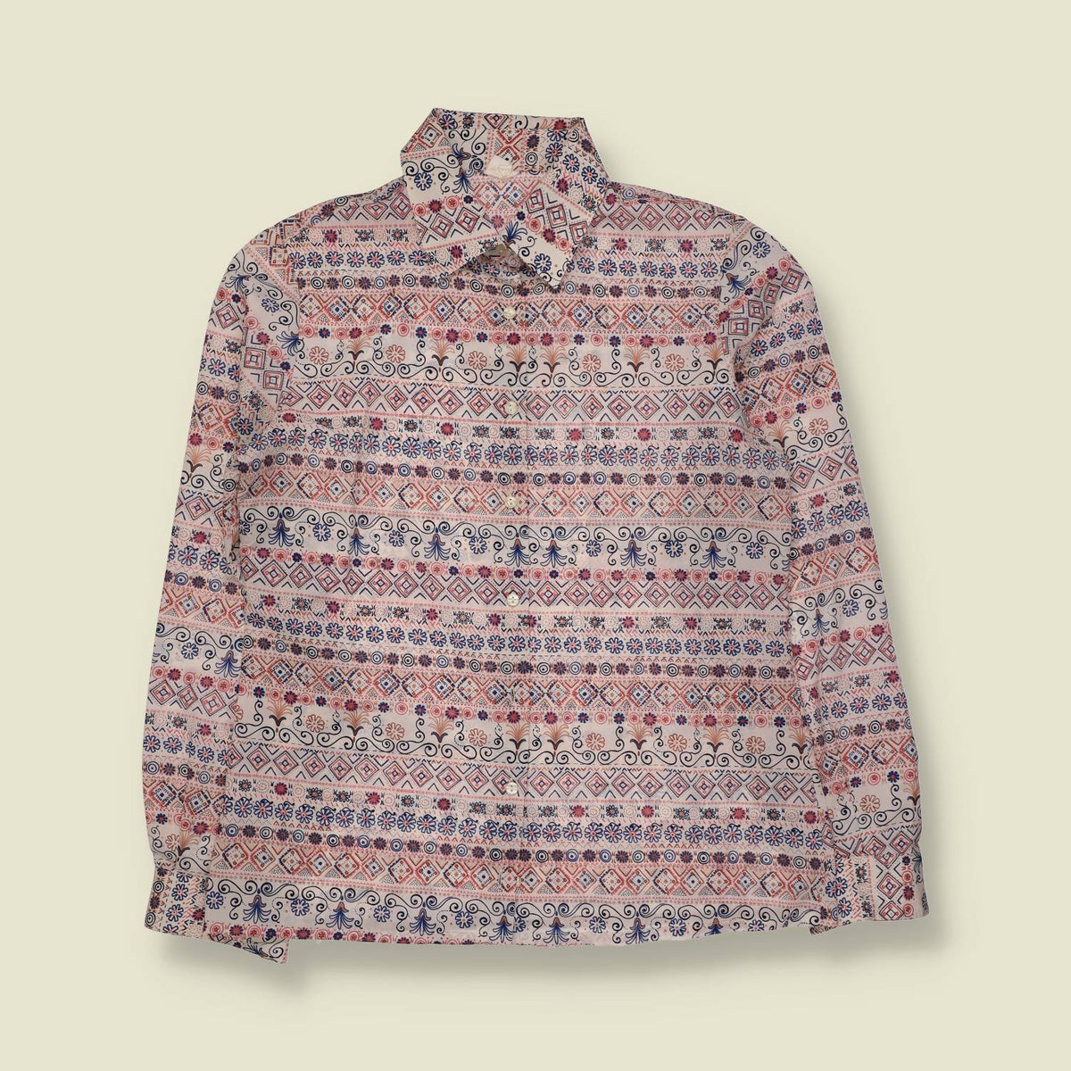 1970s | Folk Print Blouse | Cream Multi - 12