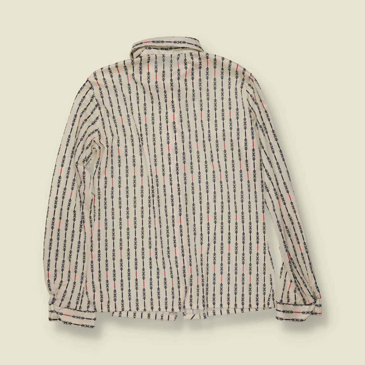 1970s | Geometric Stripe Blouse | Cream Multi - 12