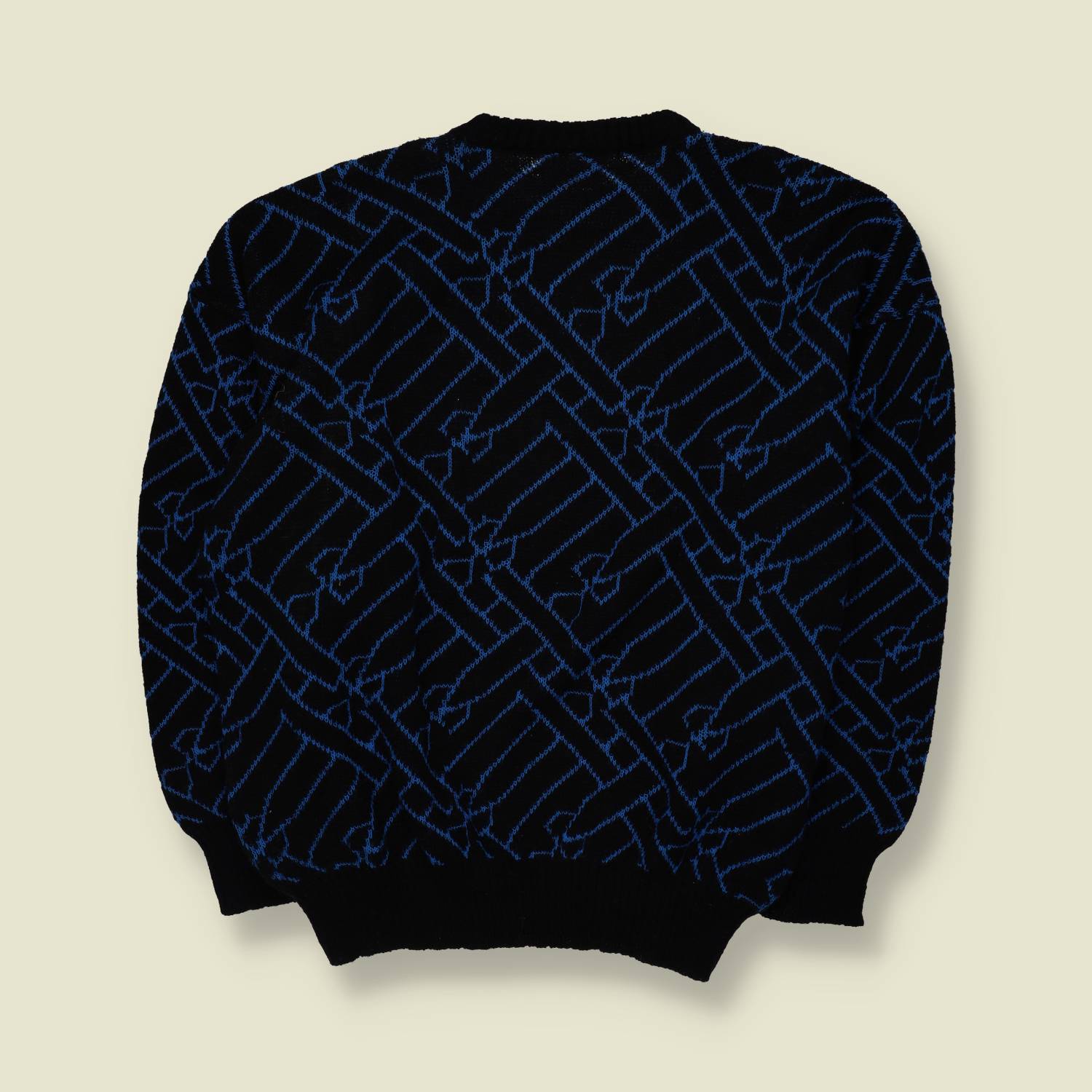 1980s | Nuovo Moda | Knit | Blue & Black - XL