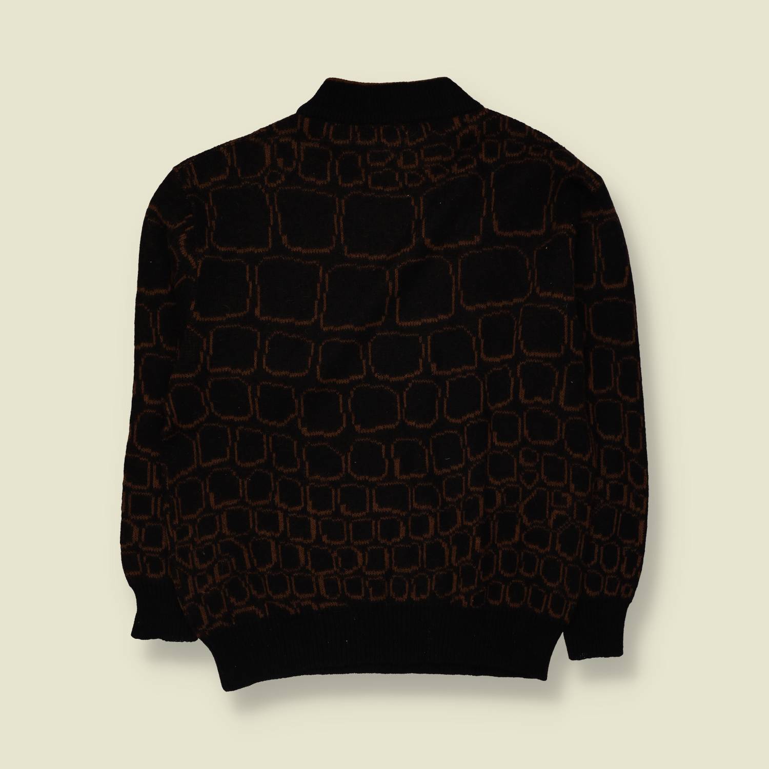 1980s | Knit | Black & Brown - L