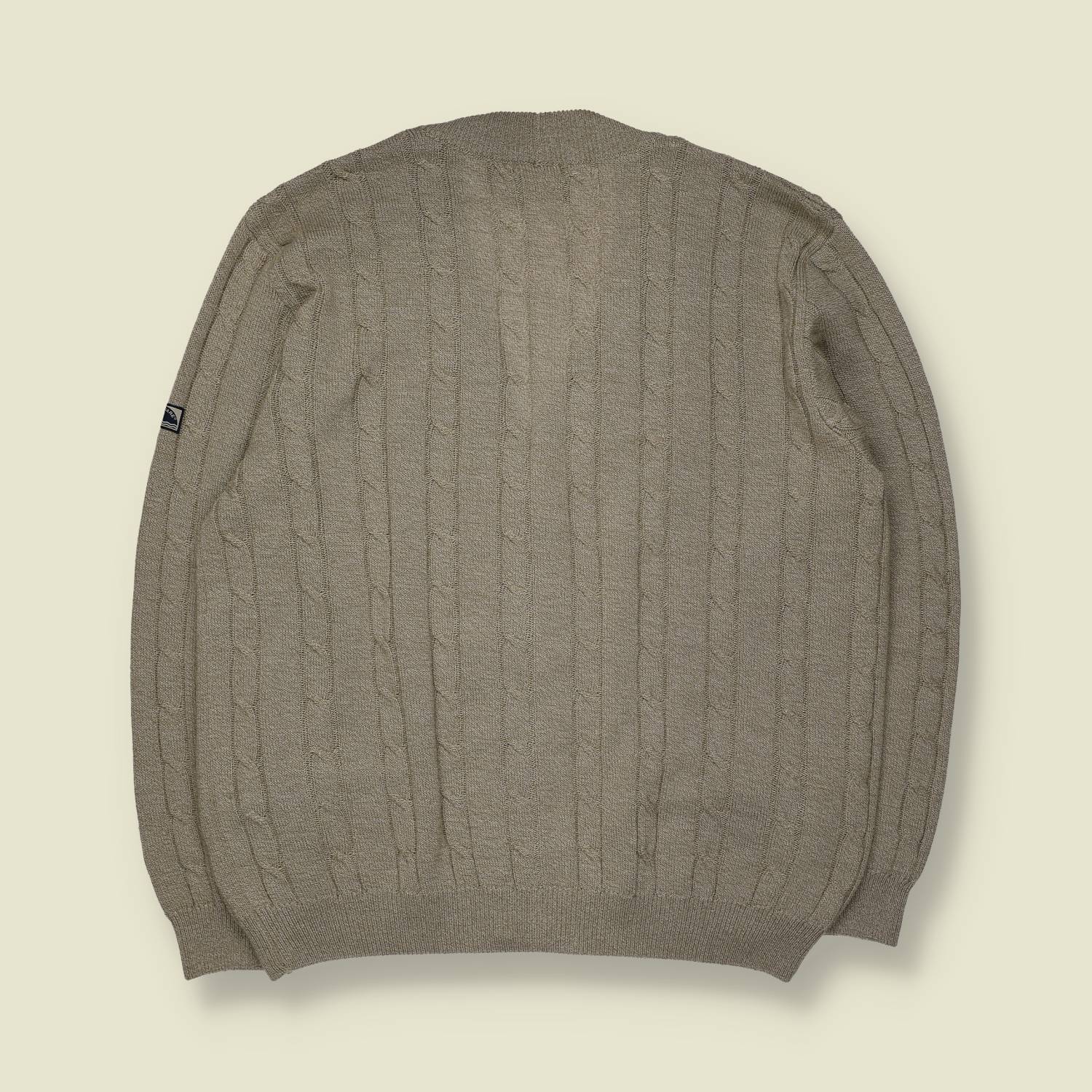 1980s–1990s | Navigare | Button Front Cardigan | Stone – XL