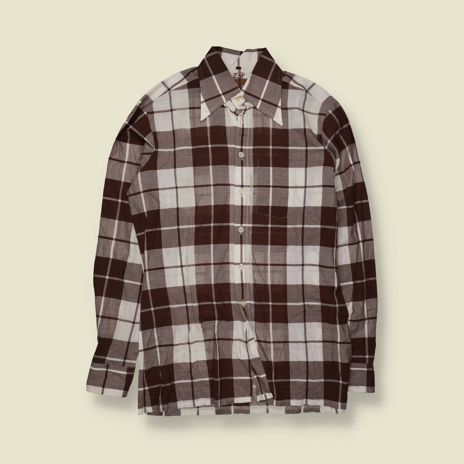 1970s | Long Sleeve Check Shirt - L