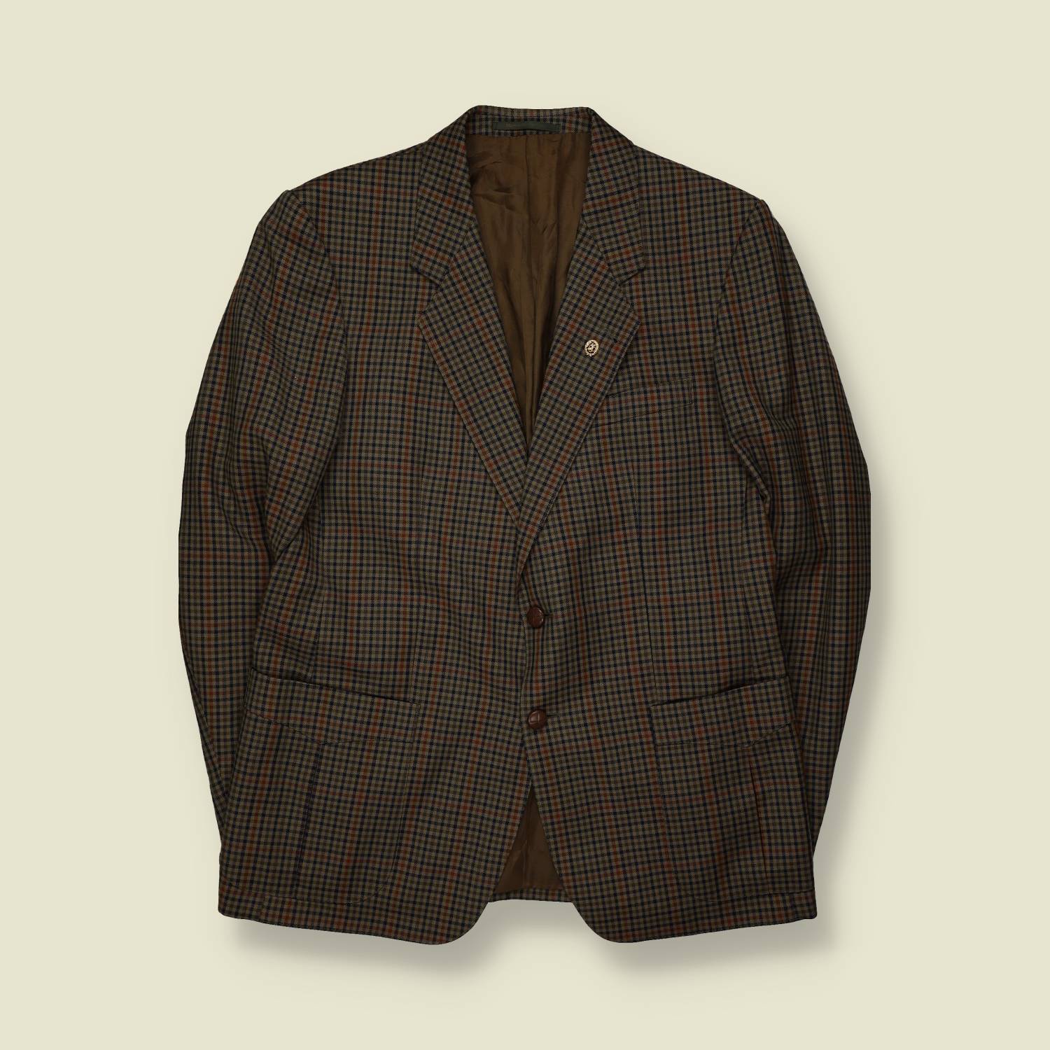 1980s | K Richard | Made in West Germany | Suit Jacket | Brown Check – M