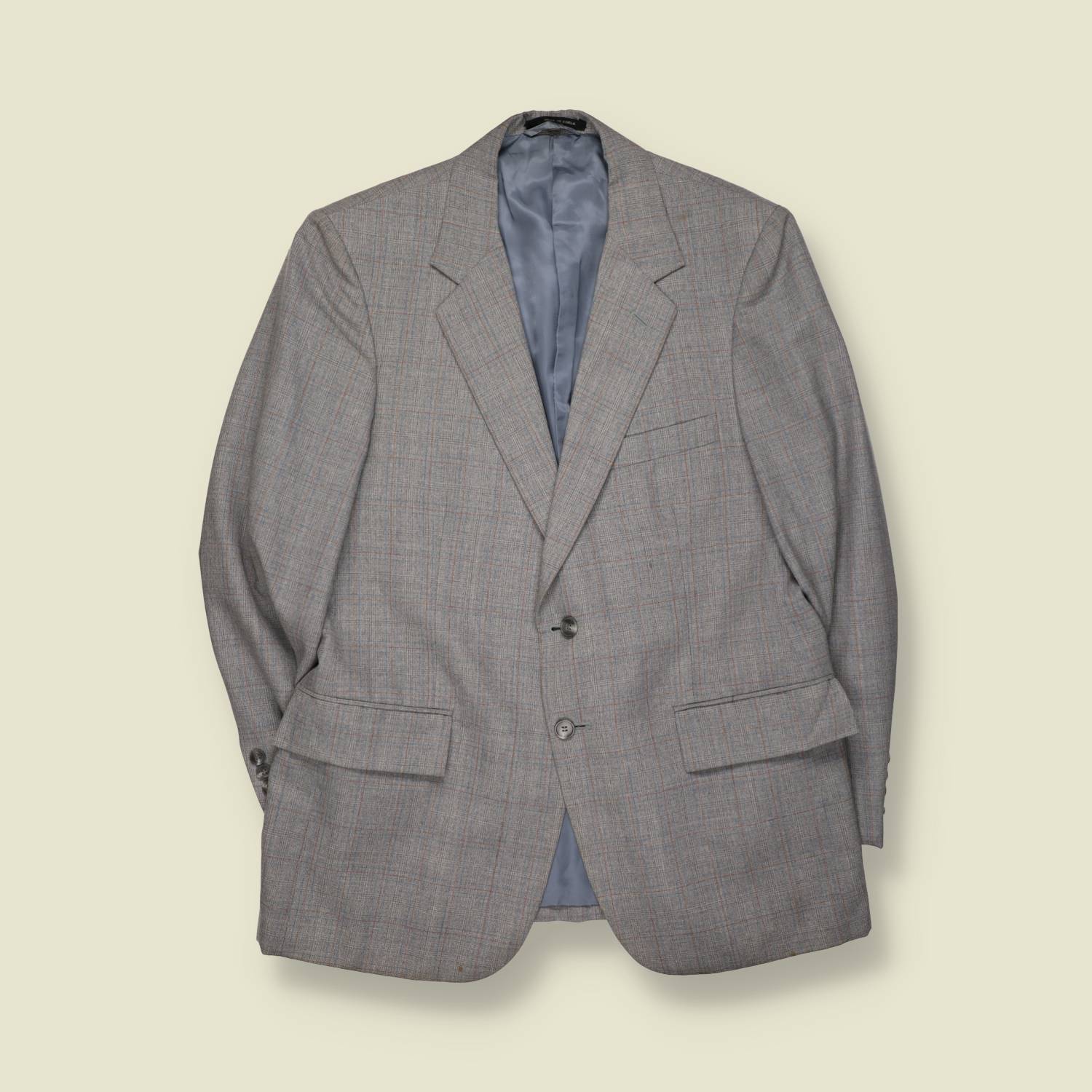 1980s | Saint Andre | Tailored Blazer | Grey Check – M