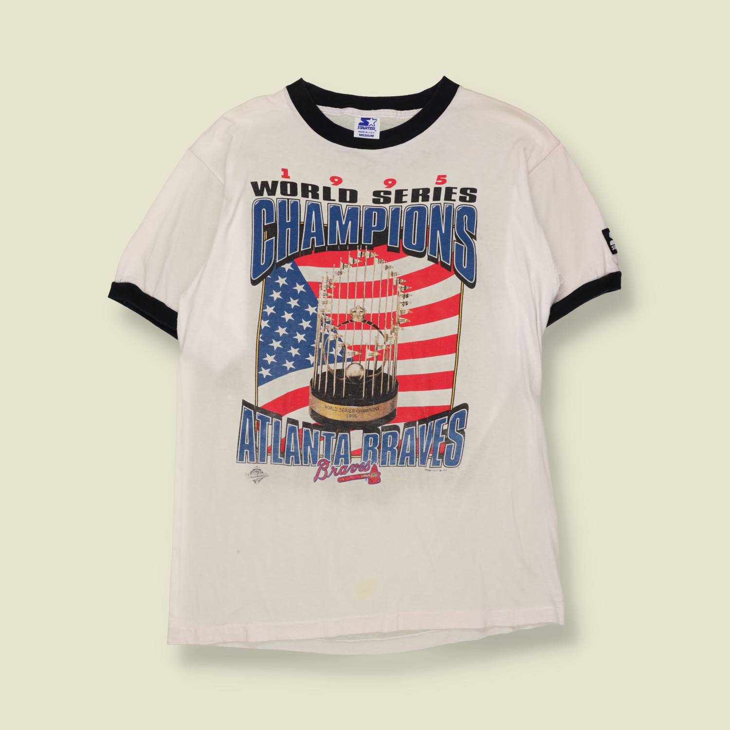 1995 | Atlanta Braves | World Series Champions Graphic T-Shirt | White – S
