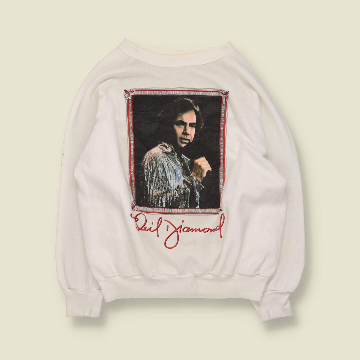 1980s | Neil Diamond | Graphic Sweatshirt | White – M