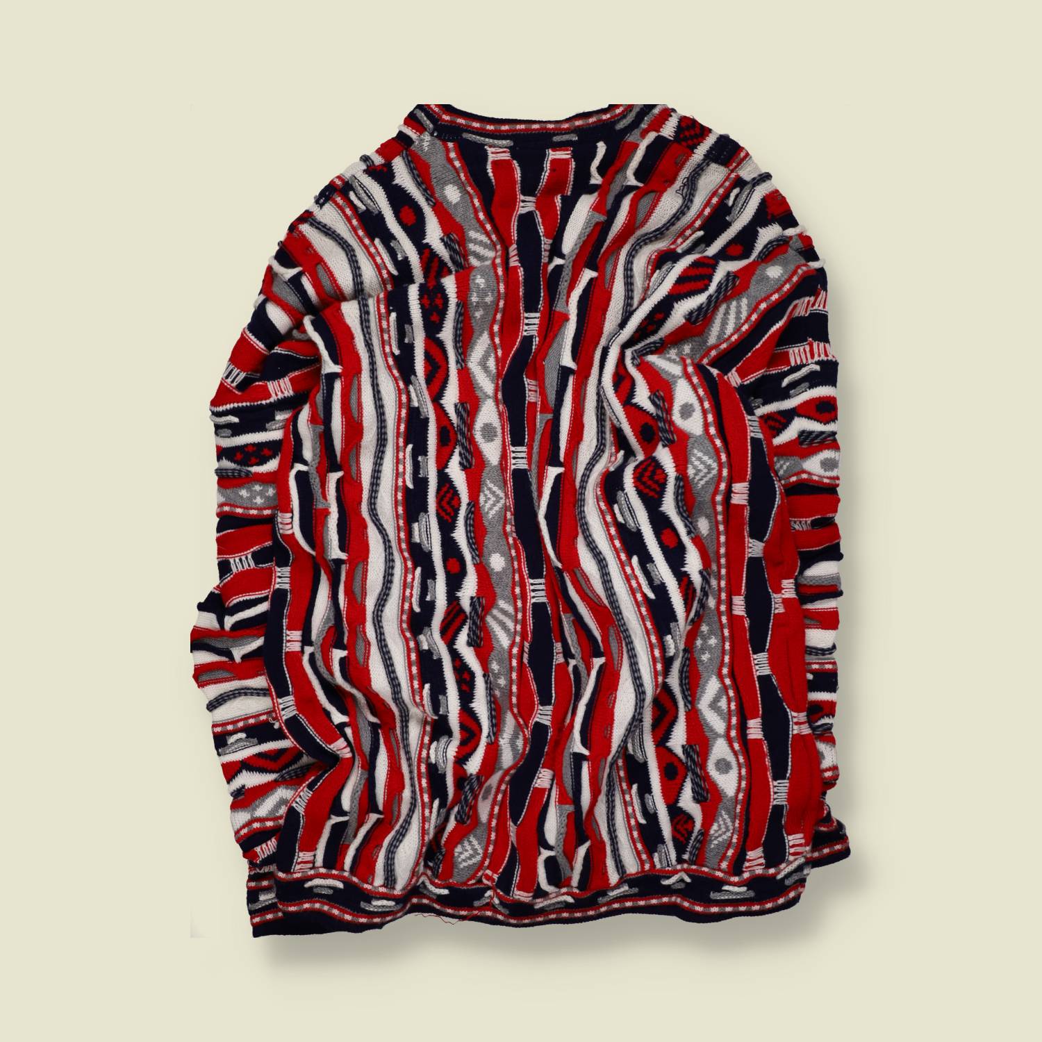 1990s | Coogi | Textured Knit Jumper | Multicolour – XXXXL