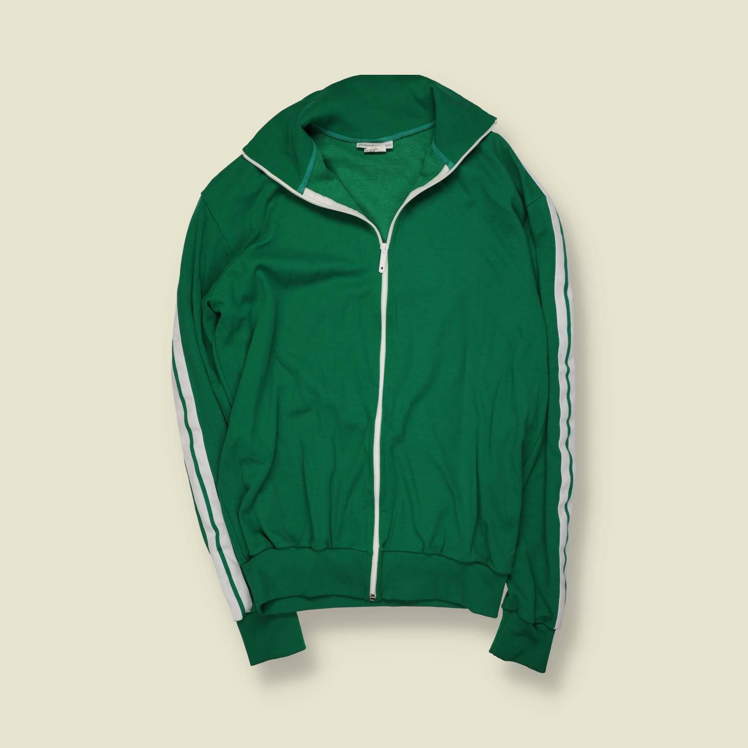 1970s | Track Suit Set | Green With White Stripes – XL