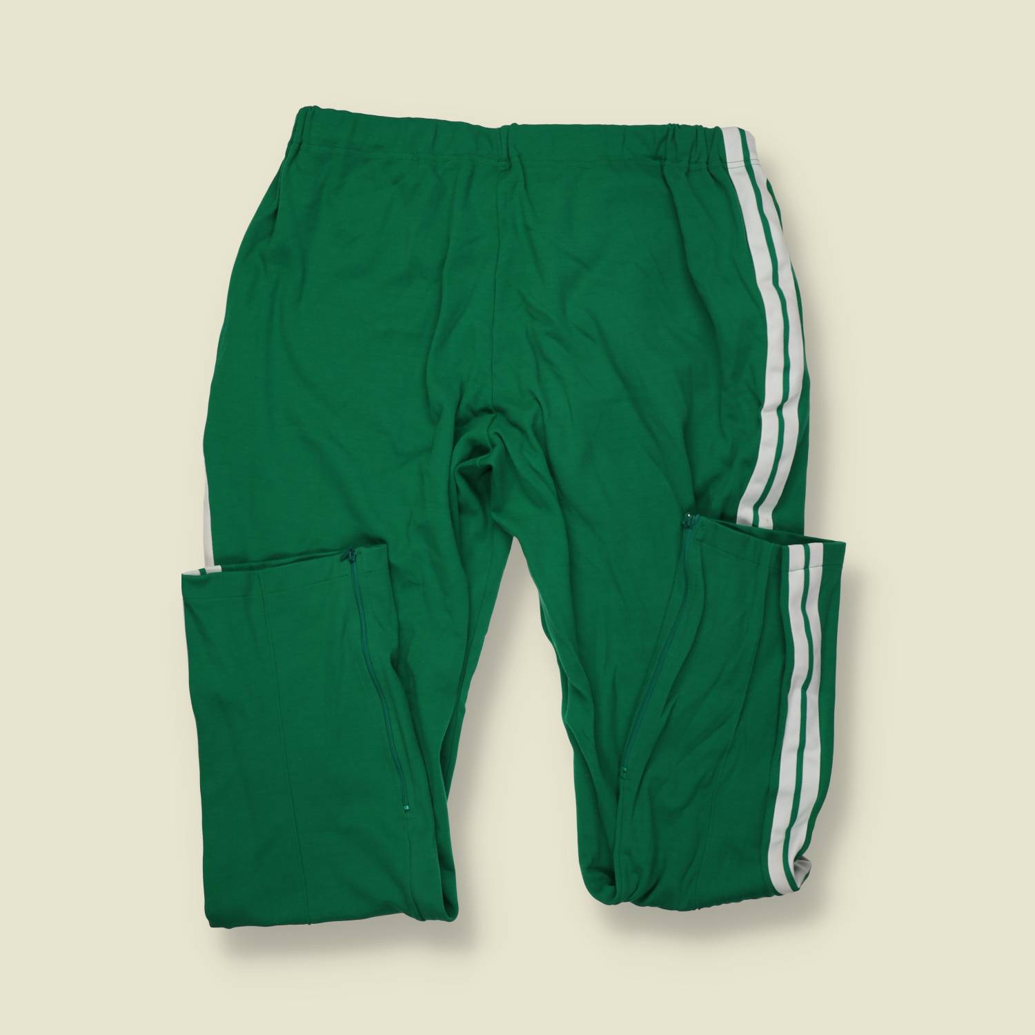 1970s | Track Suit Set | Green With White Stripes – XL