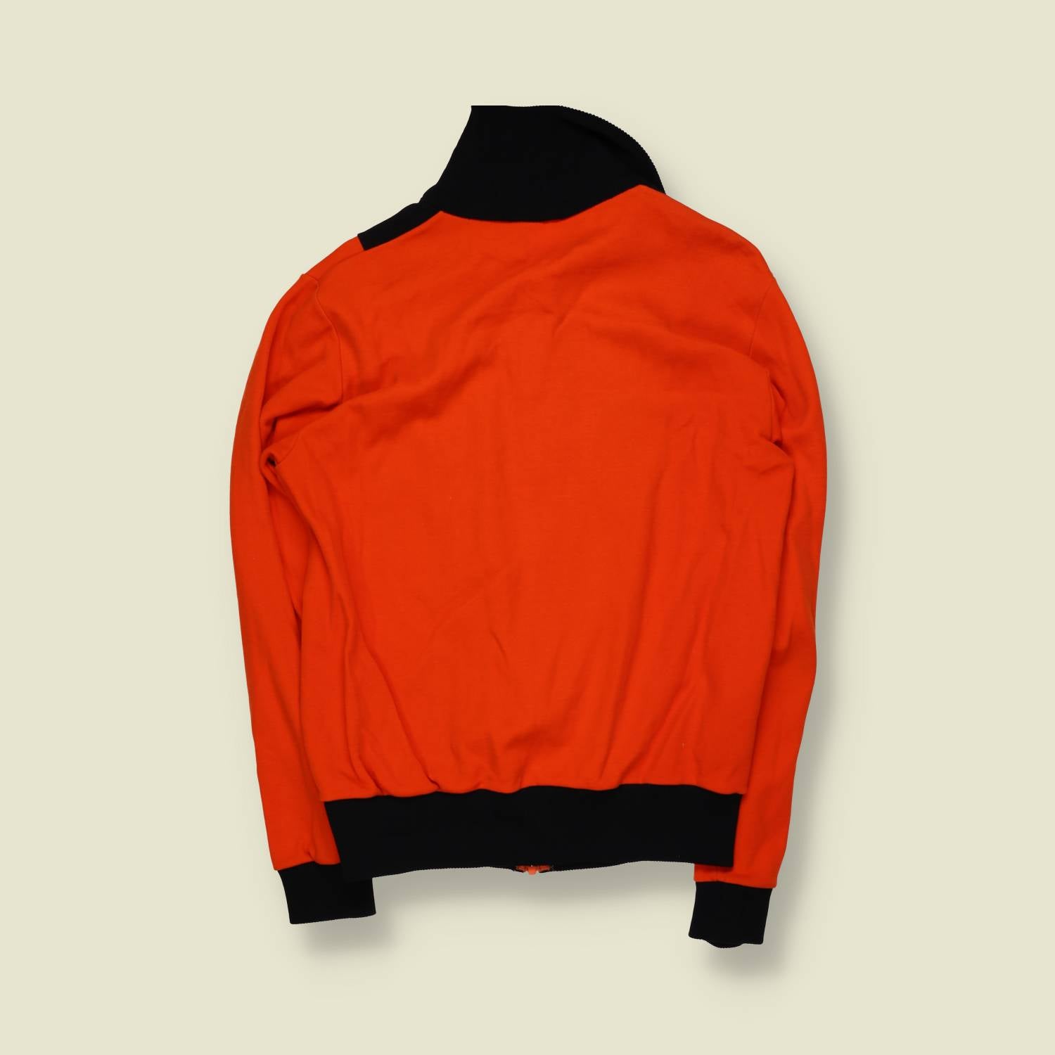 1970s | Track Jacket With Hood | Black And Orange – XS